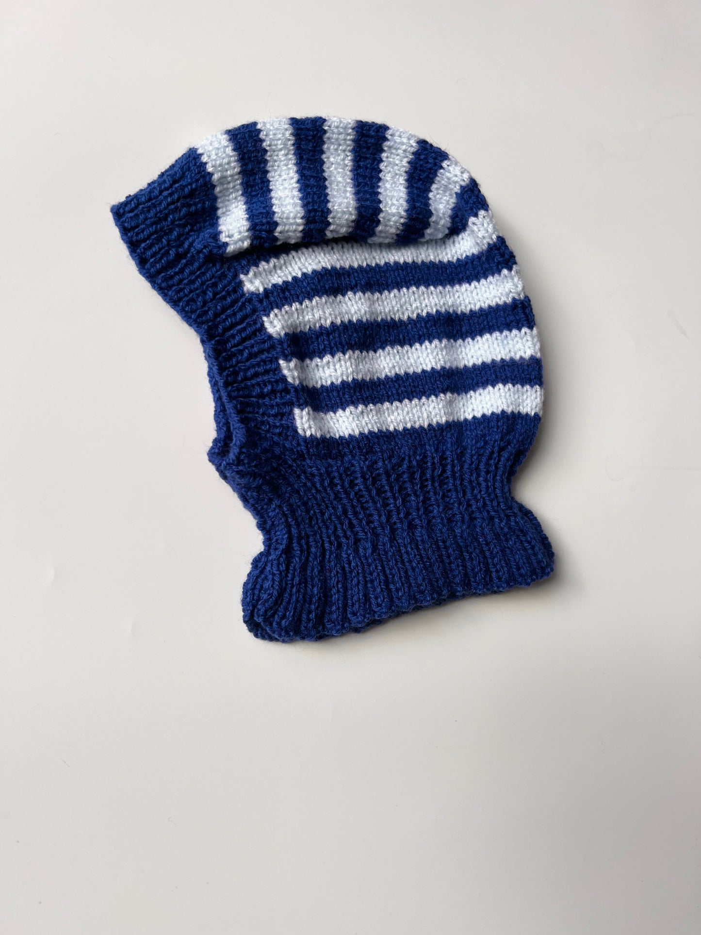 Hand Knitted Blue Striped Balaclava 2-3 Years