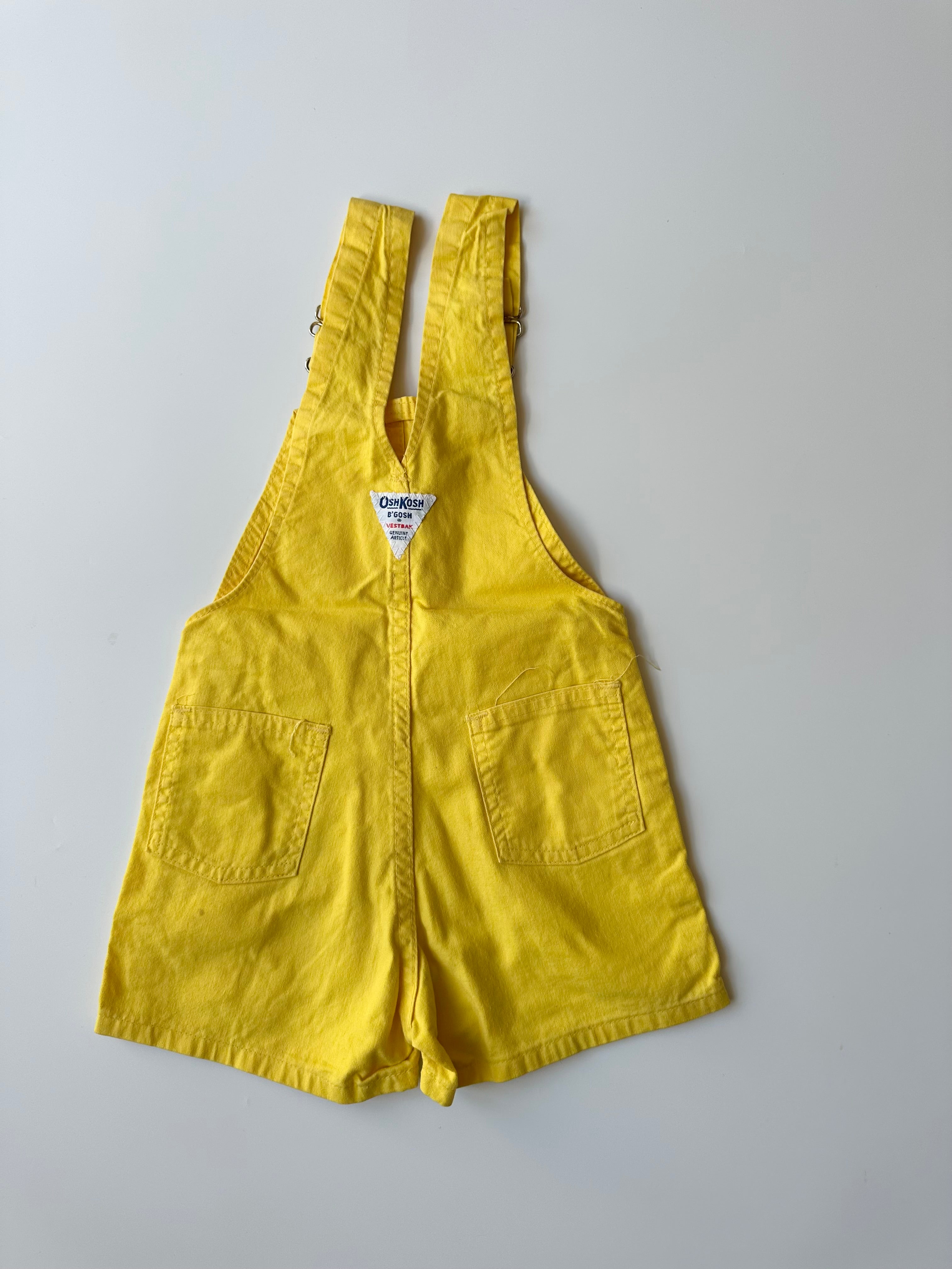 Vintage OshKosh Yellow Dungaree Shorts 3-4 Years