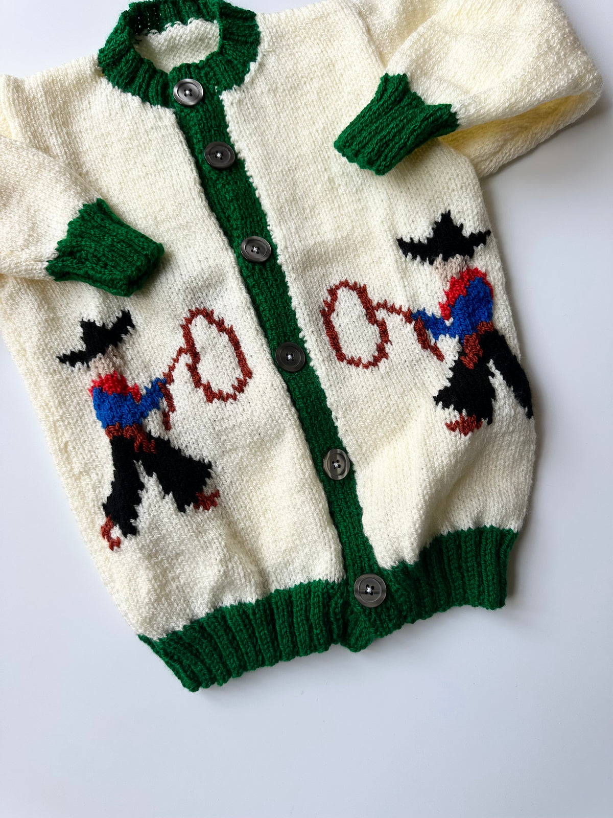 Hand-Knitted Cowboy Cardigan 4-5 Years