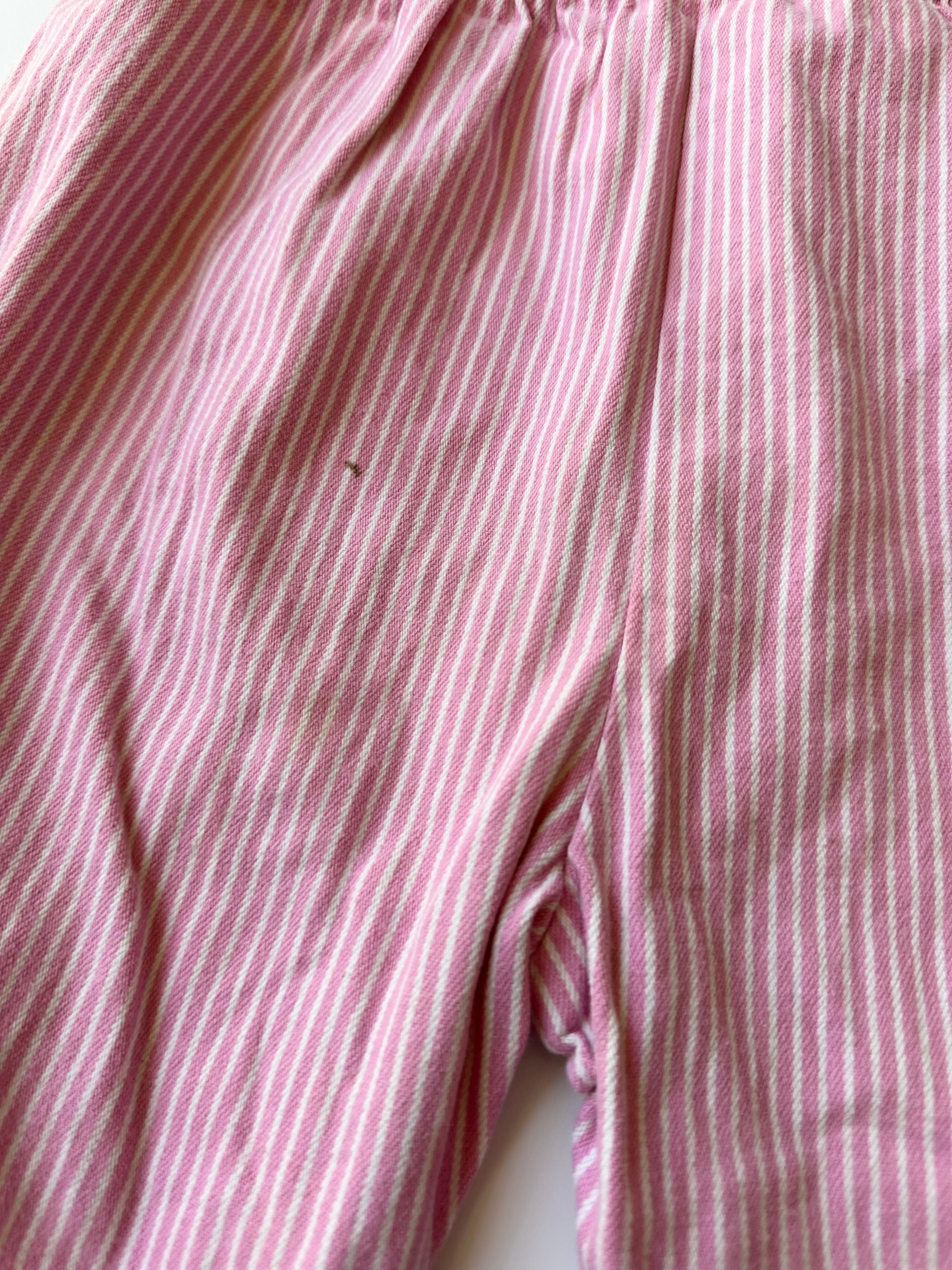 Vintage OshKosh Pink Stripe Dungarees w/ Purple Tag 2-3 Years