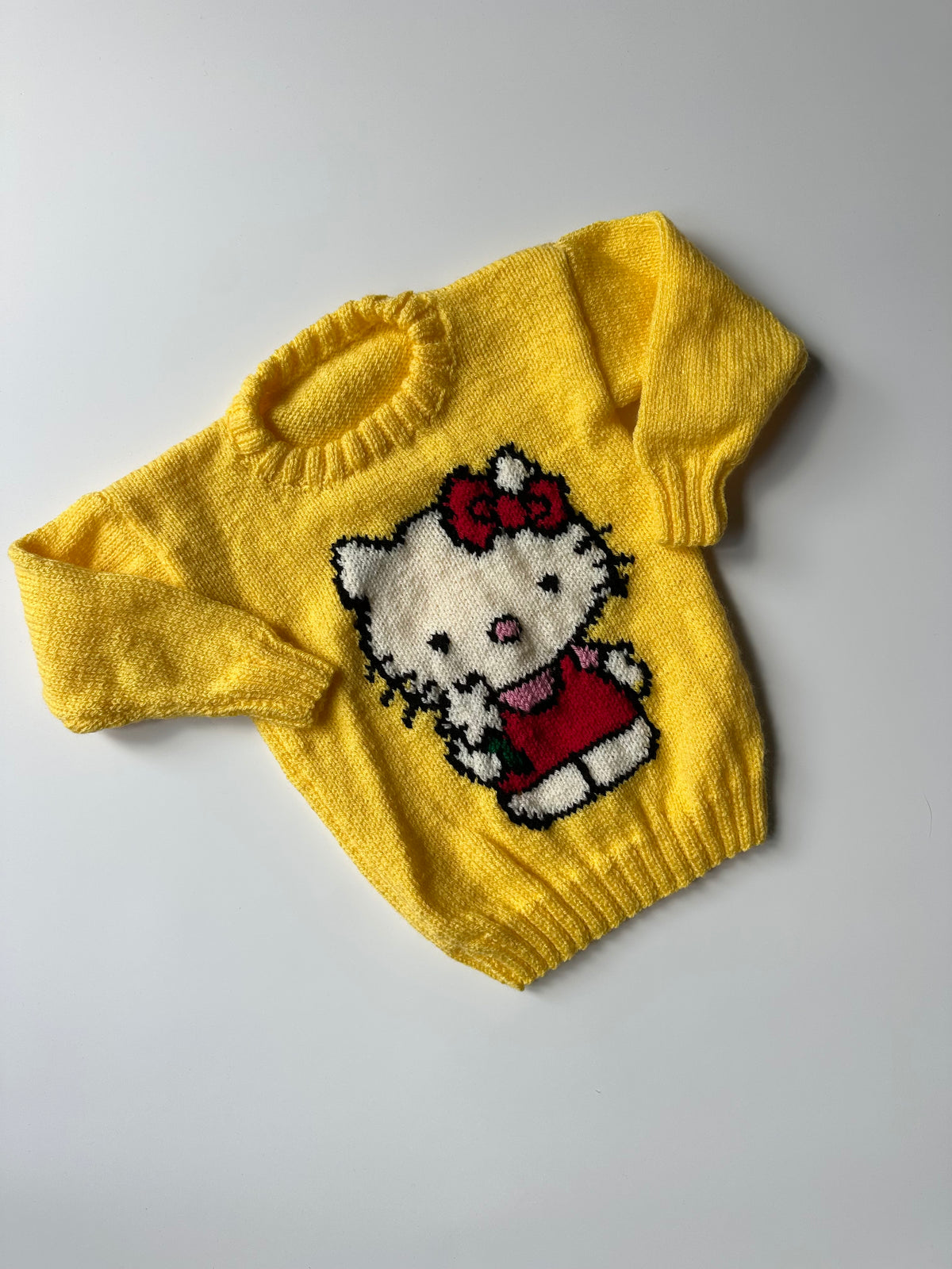 Hand-Knitted Hello Kitty Jumper 5-6 Years