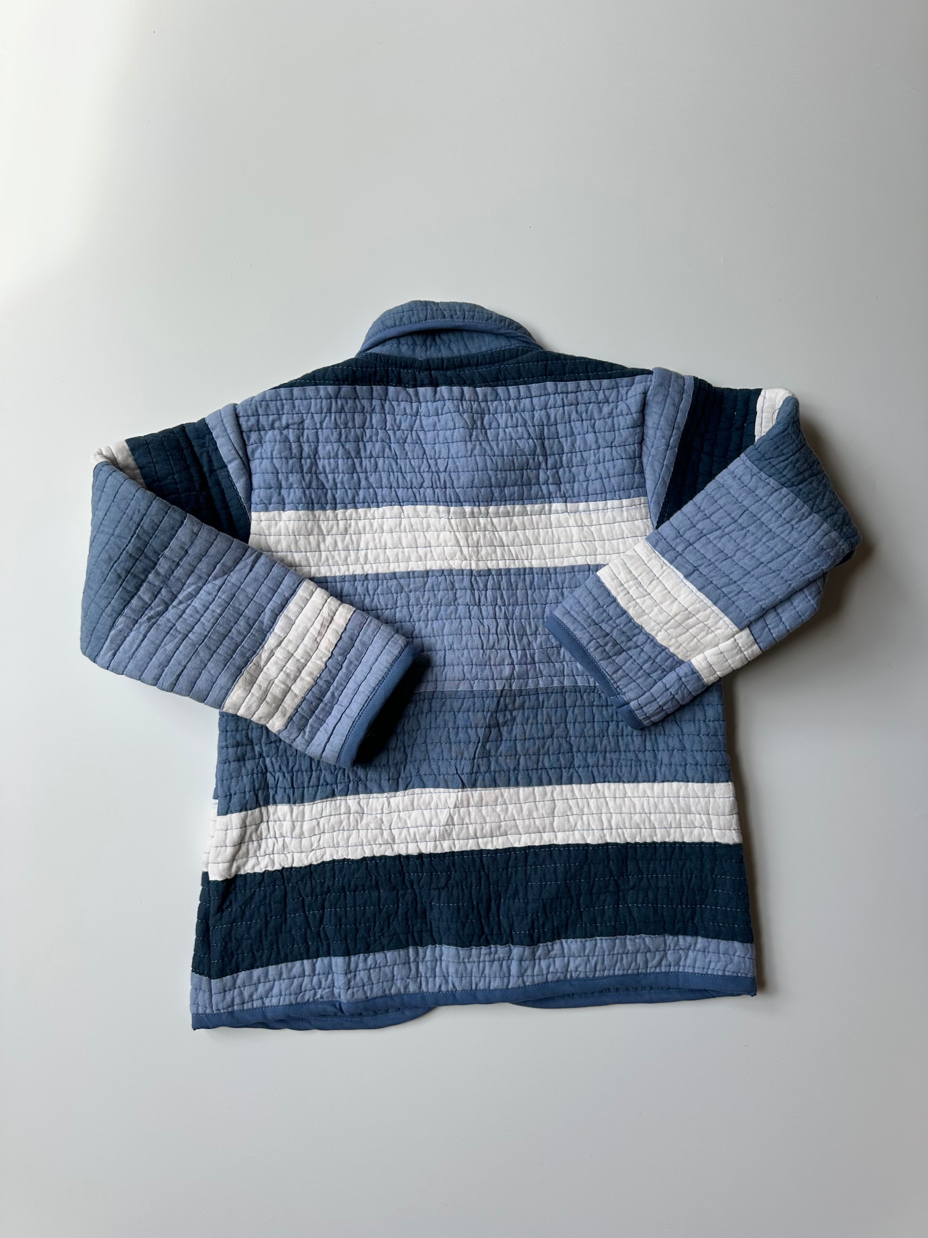 Upcycled Blue & White Quilt Jacket 4-5 Years