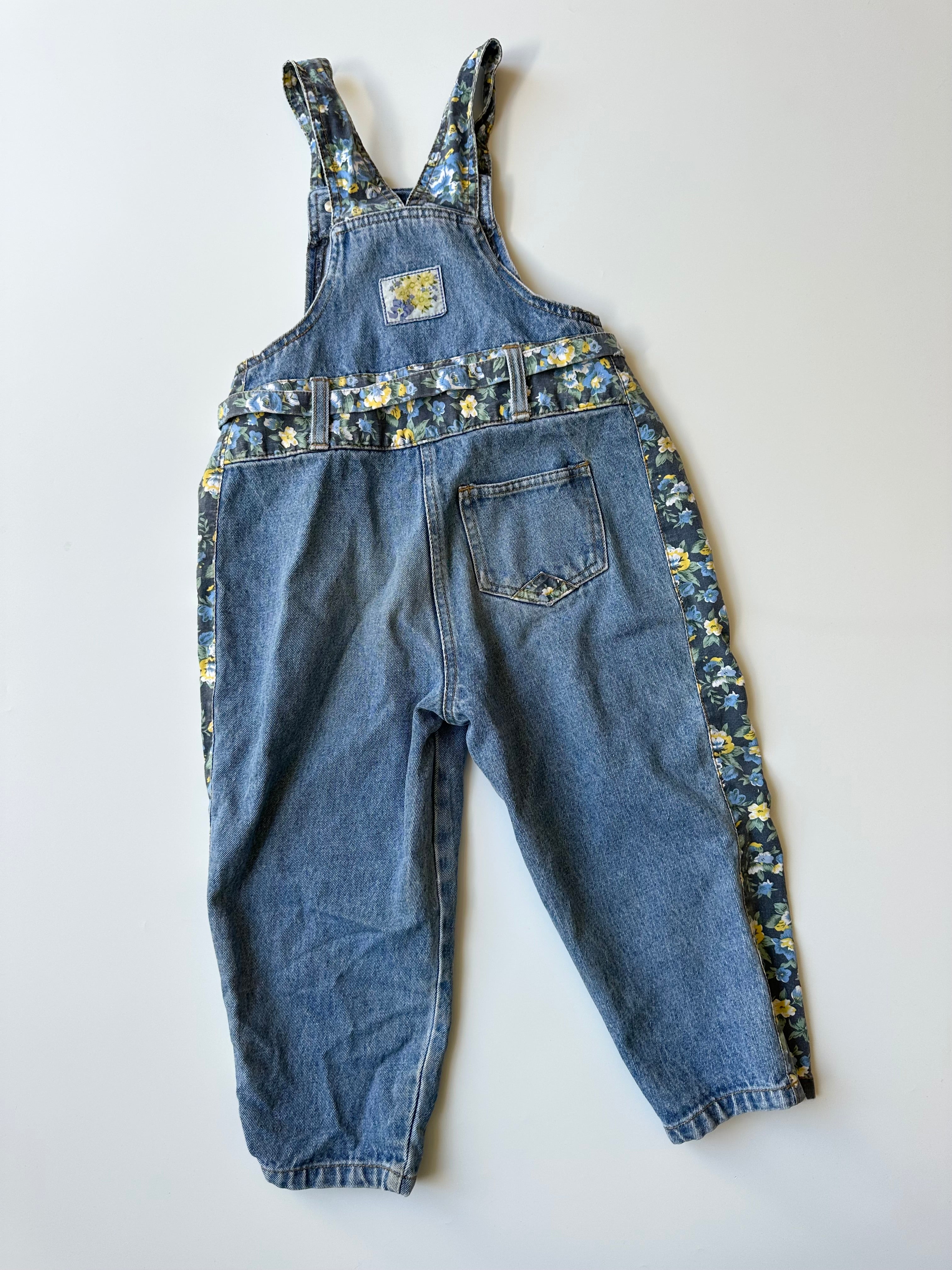 Vintage Denim Patchwork Dungarees 3-4 Years