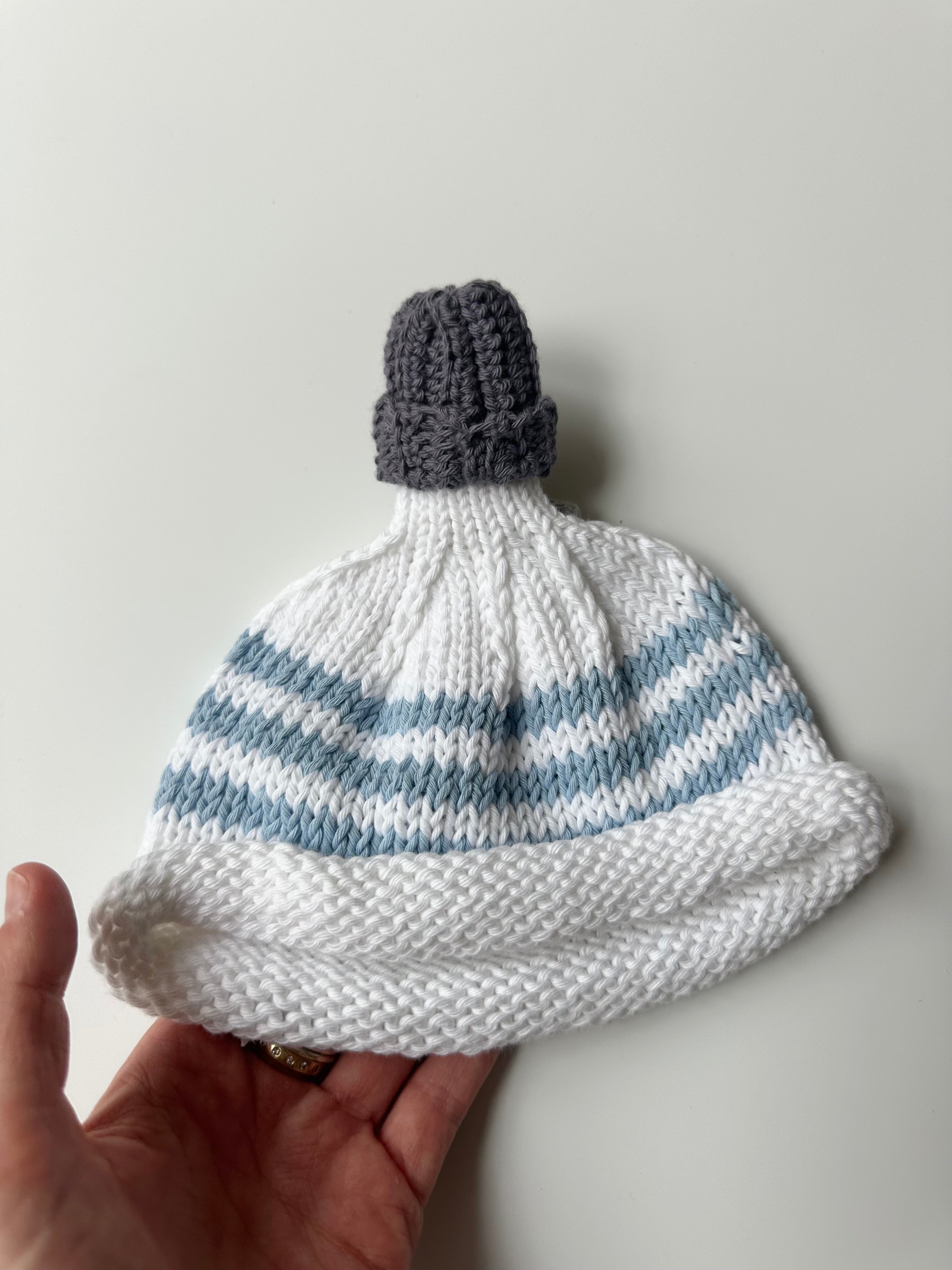 Hand Knitted Bird with Fish Hat 🐥🐟 0-6 Months