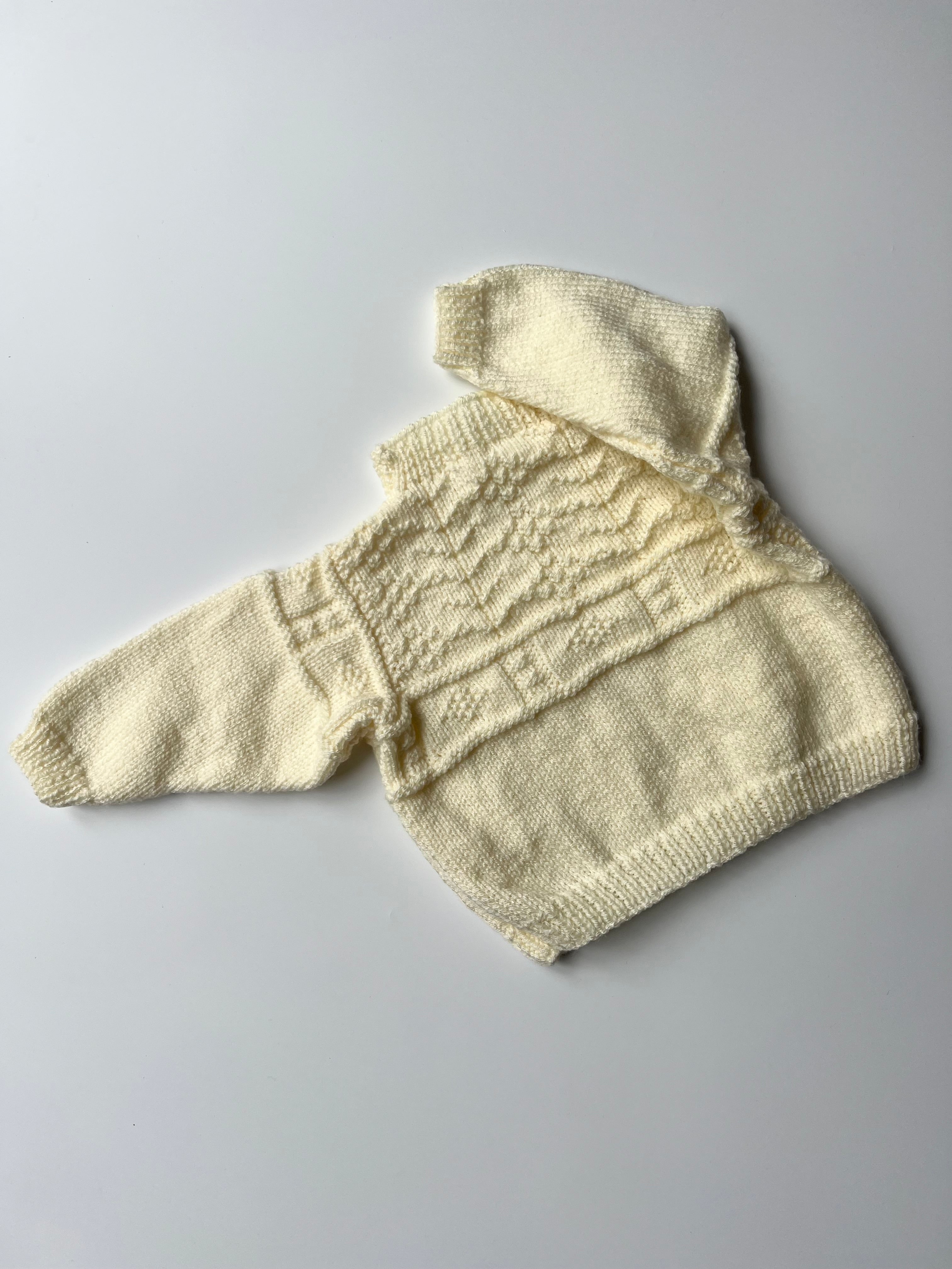 Hand-Knitted Mockneck Cream Jumper 5-6 Years