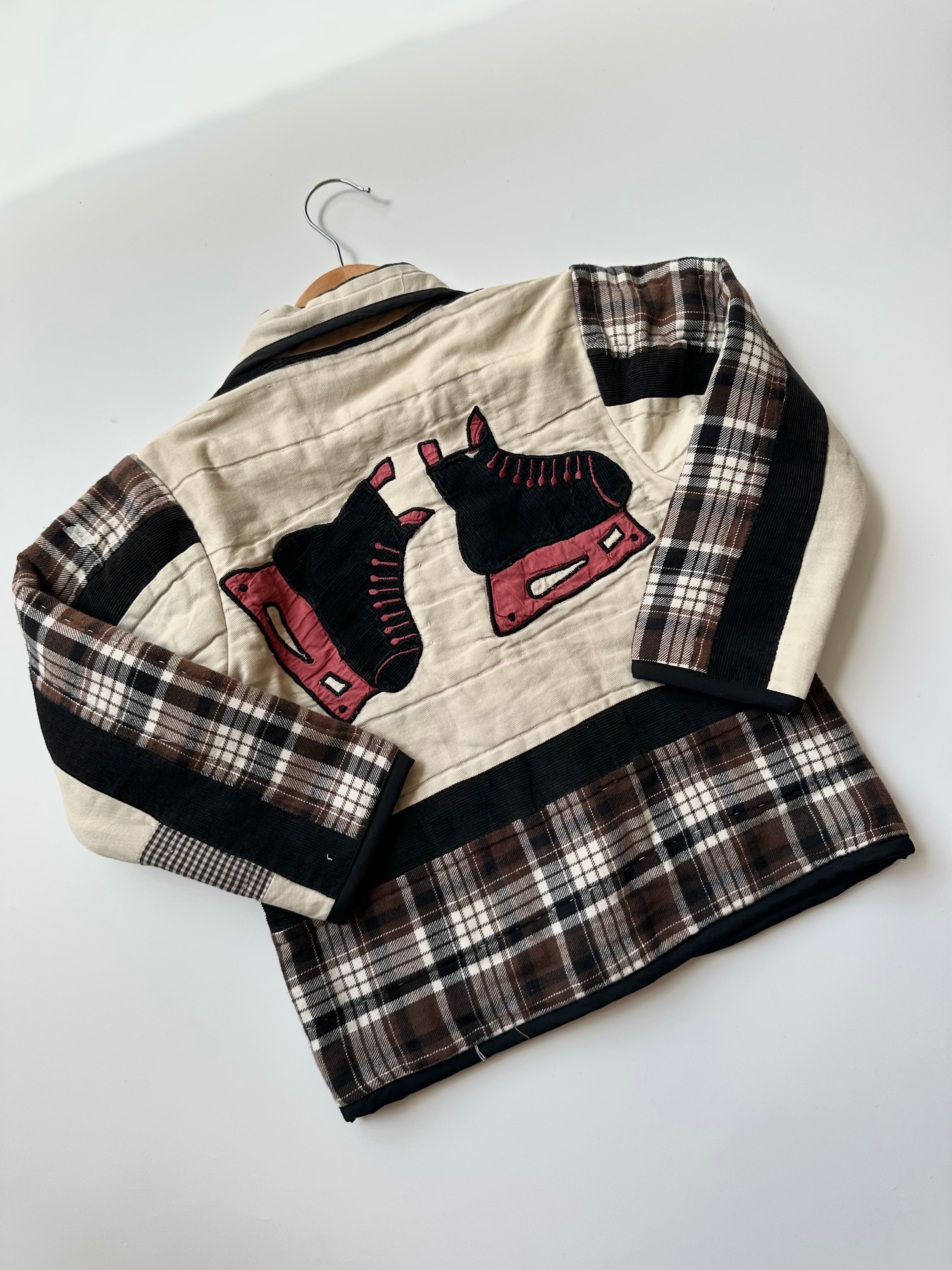 Upcycled Vintage Ice Hockey Quilt Jacket 4 Years