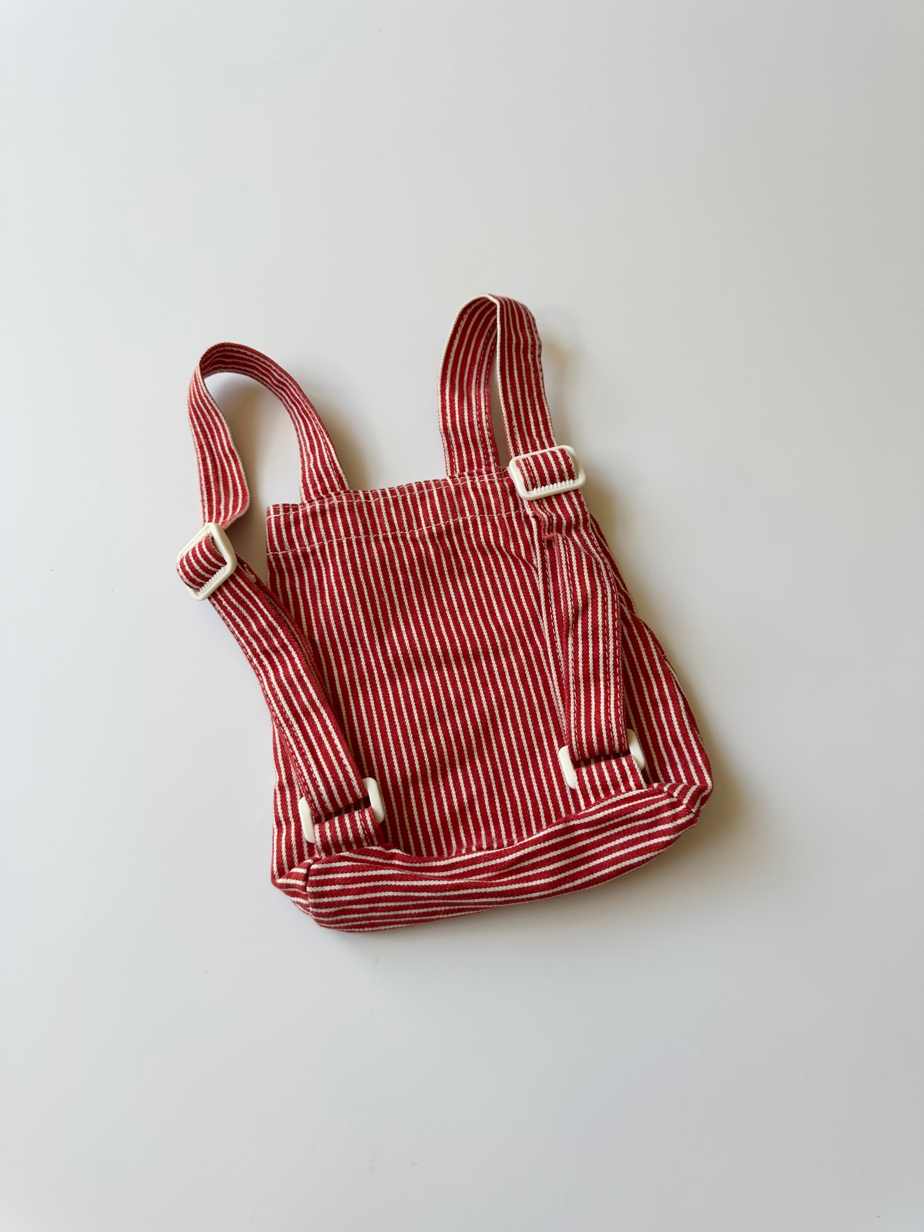 Vintage OshKosh Children's Red Stripe Backpack w/ Brass Button