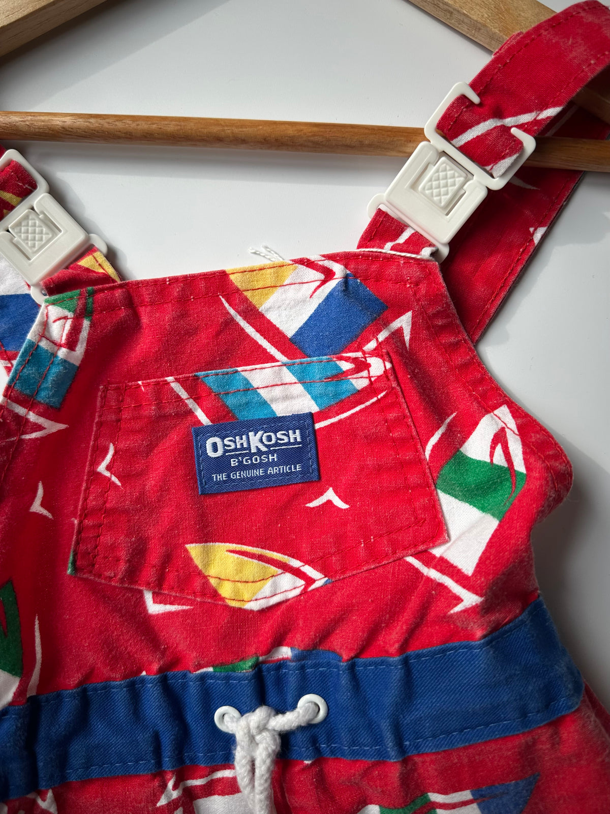Vintage OshKosh Red Shorterall Dungarees 3-4 Years
