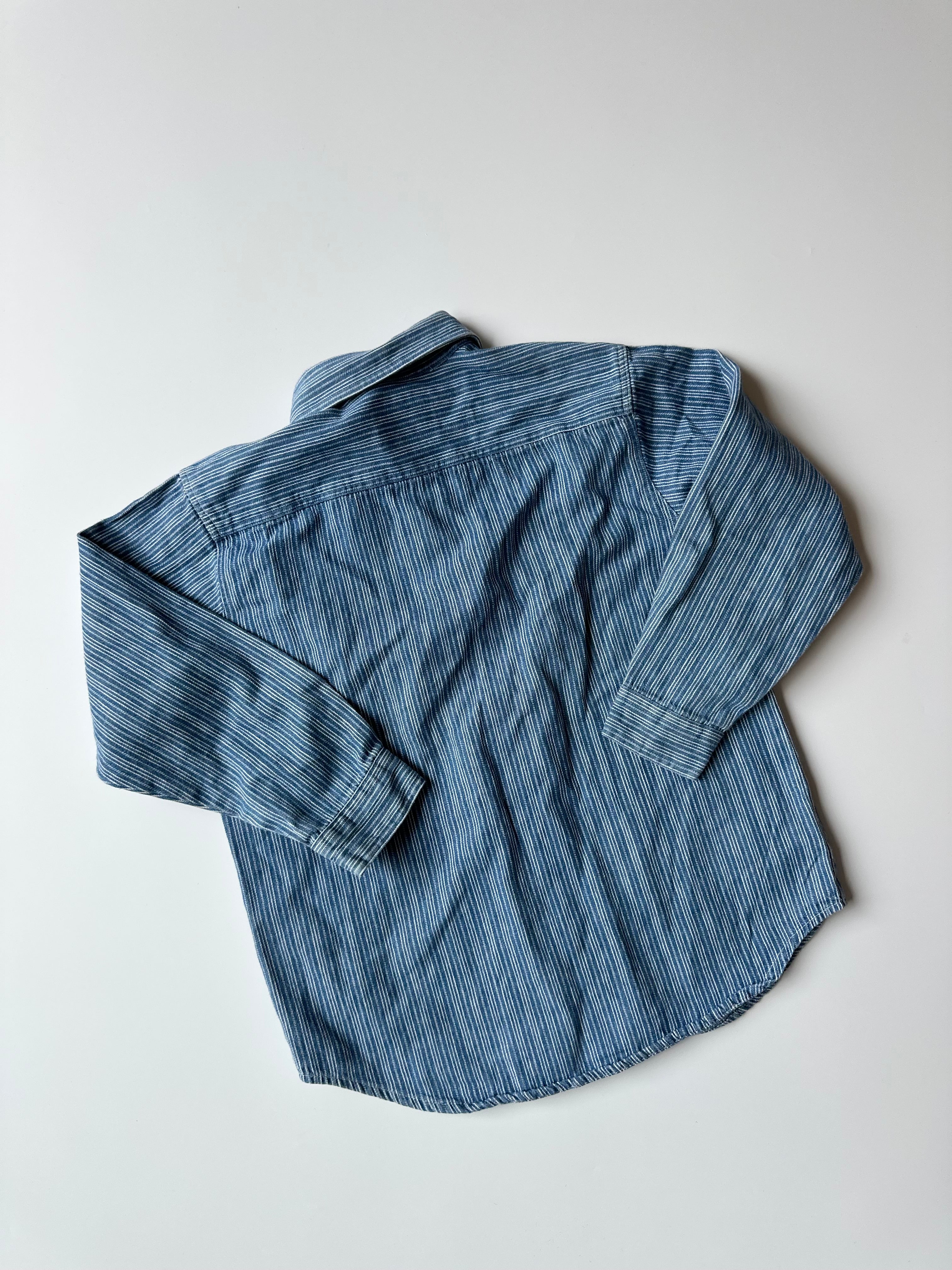 Vintage Ladybird Blue Stripe Button-down Shirt 🐞 7-8 Years