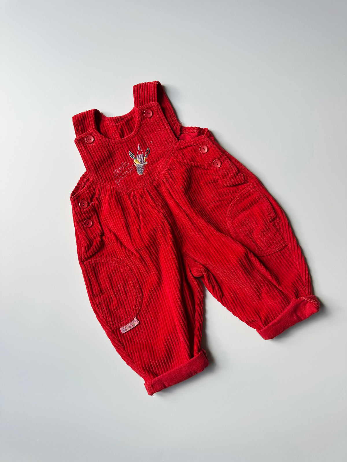 Vintage Red Cord Dungarees 3-6 Months