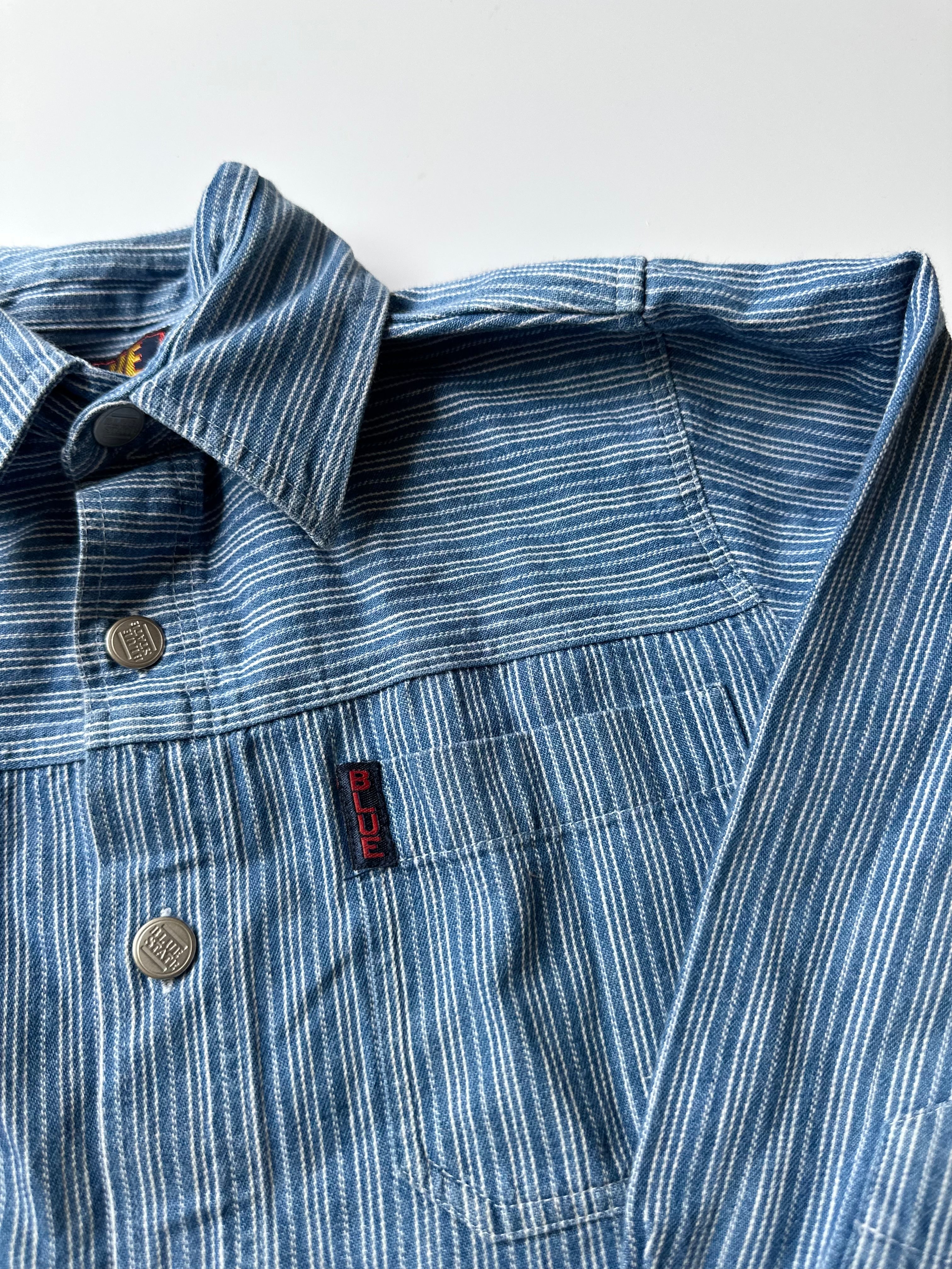 Vintage Ladybird Blue Stripe Button-down Shirt 🐞 7-8 Years