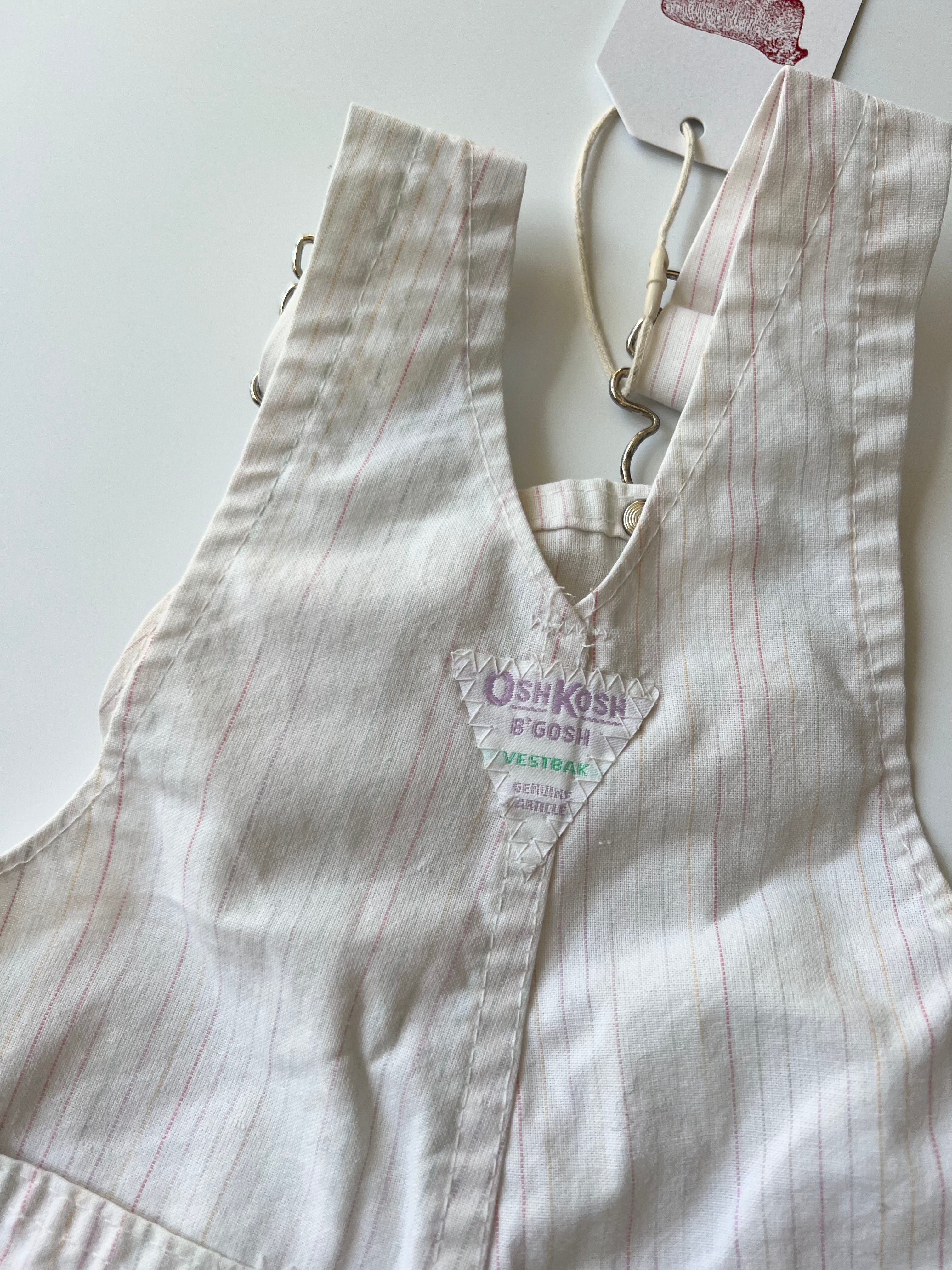 Vintage OshKosh Rainbow Stripe Dungarees 12 Months