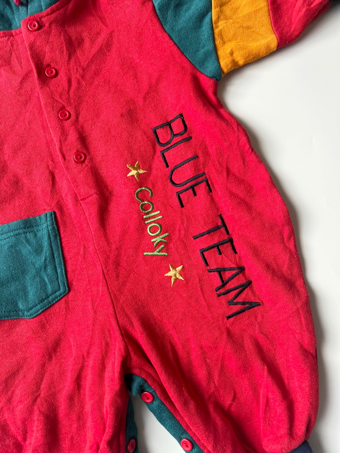 Vintage Cosy Colour-Block Romper 12 Months