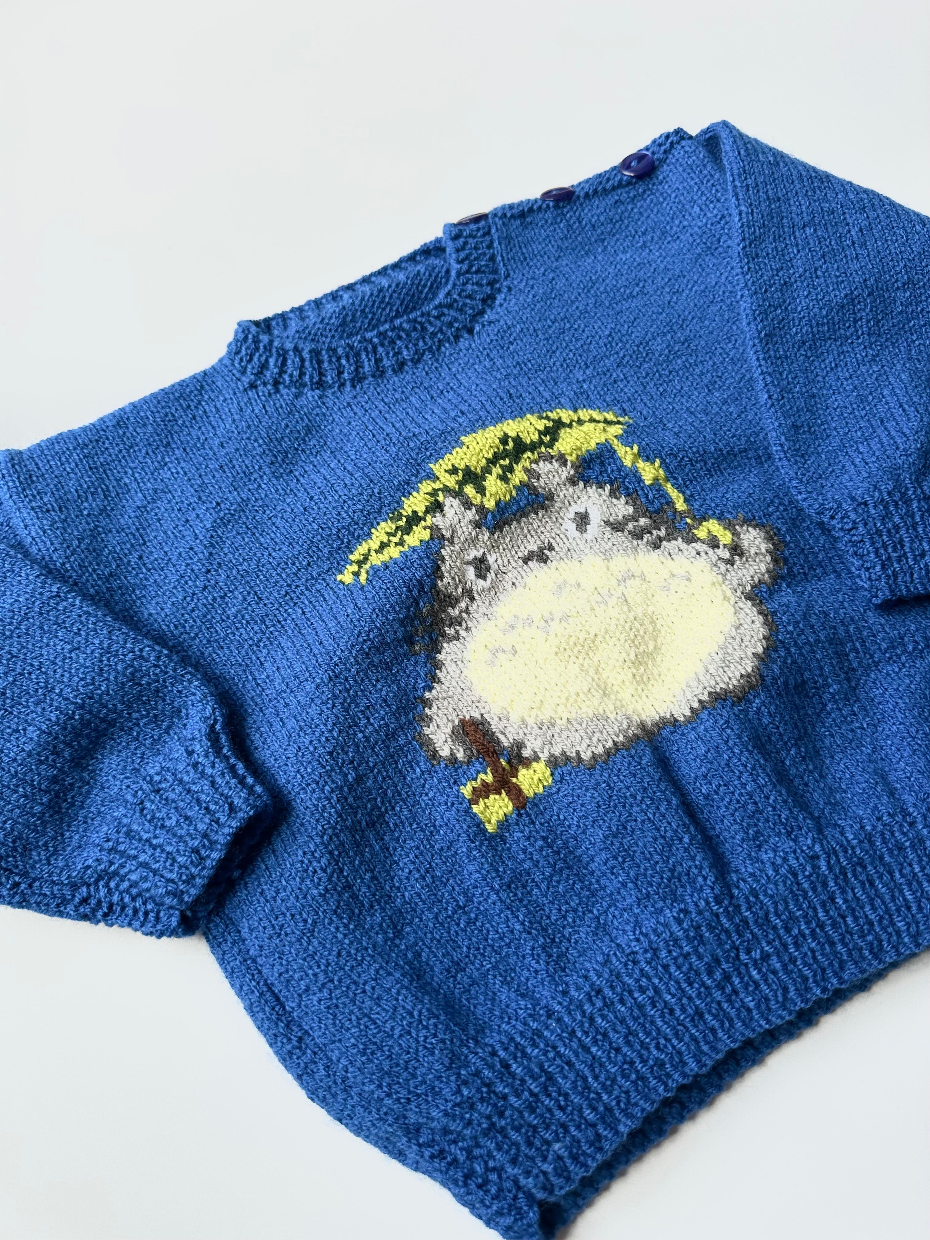 Hand Knitted Totoro Jumper 2-3 Years