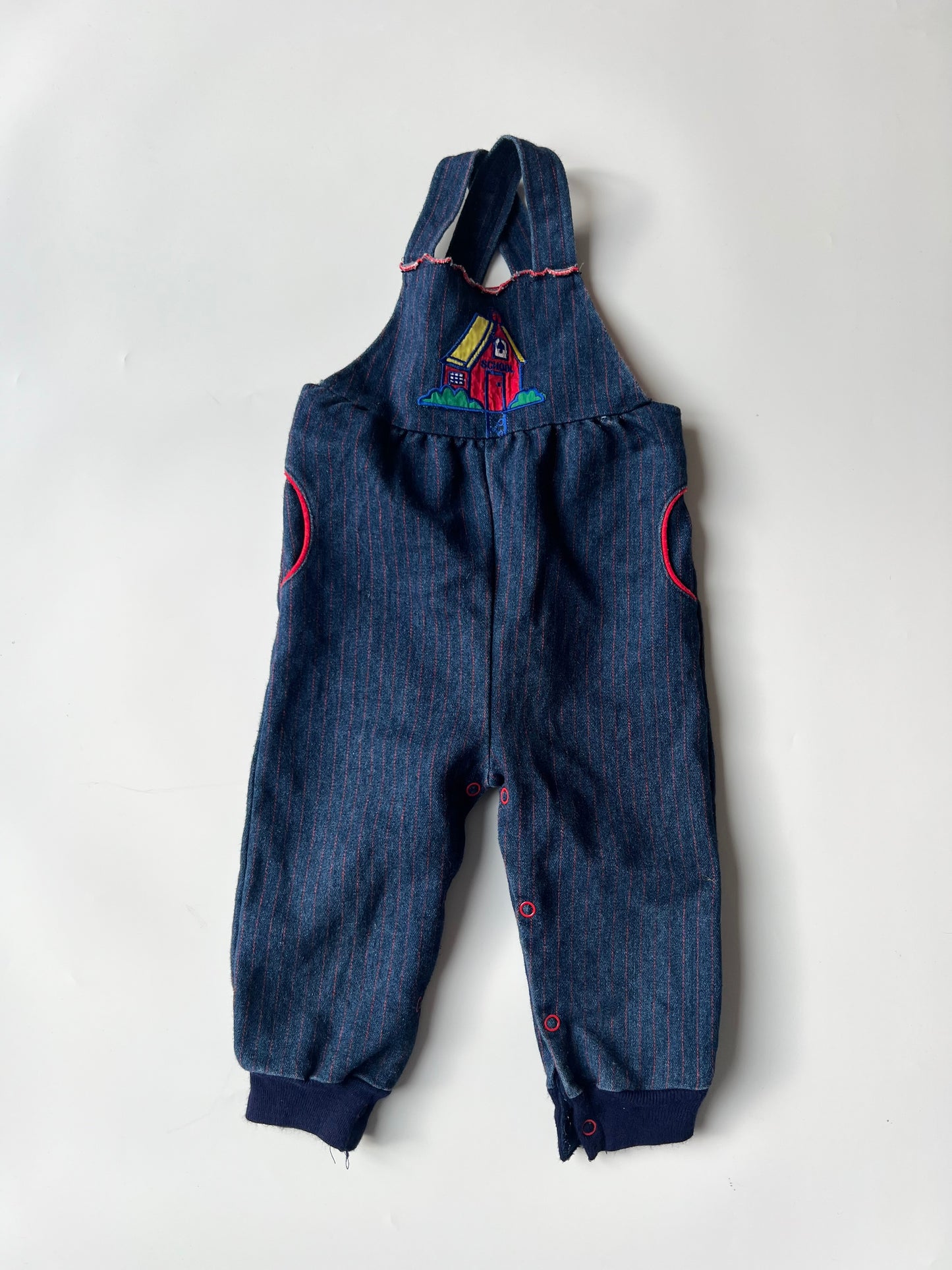 Vintage School House Striped Dungarees 18-24 months