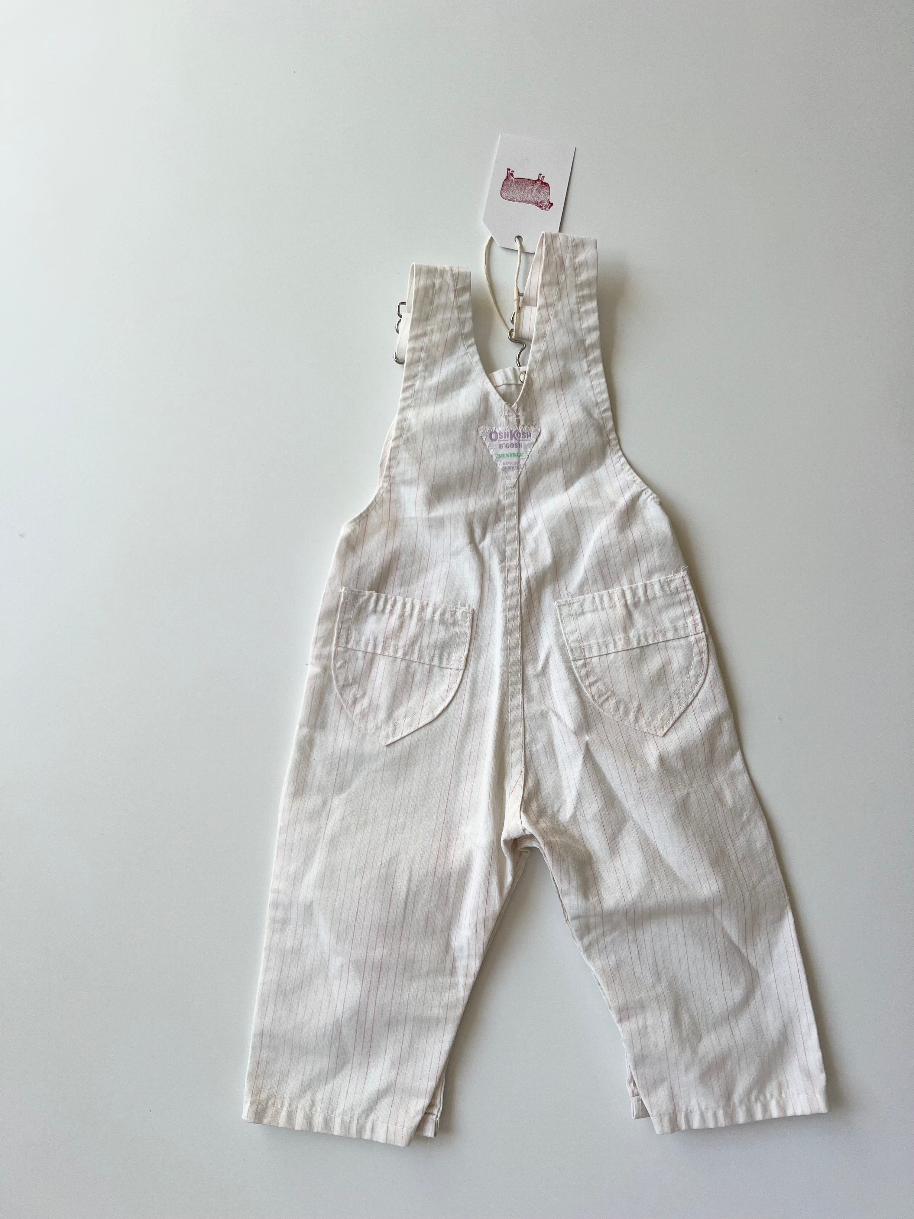 Vintage OshKosh Rainbow Stripe Dungarees 12 Months