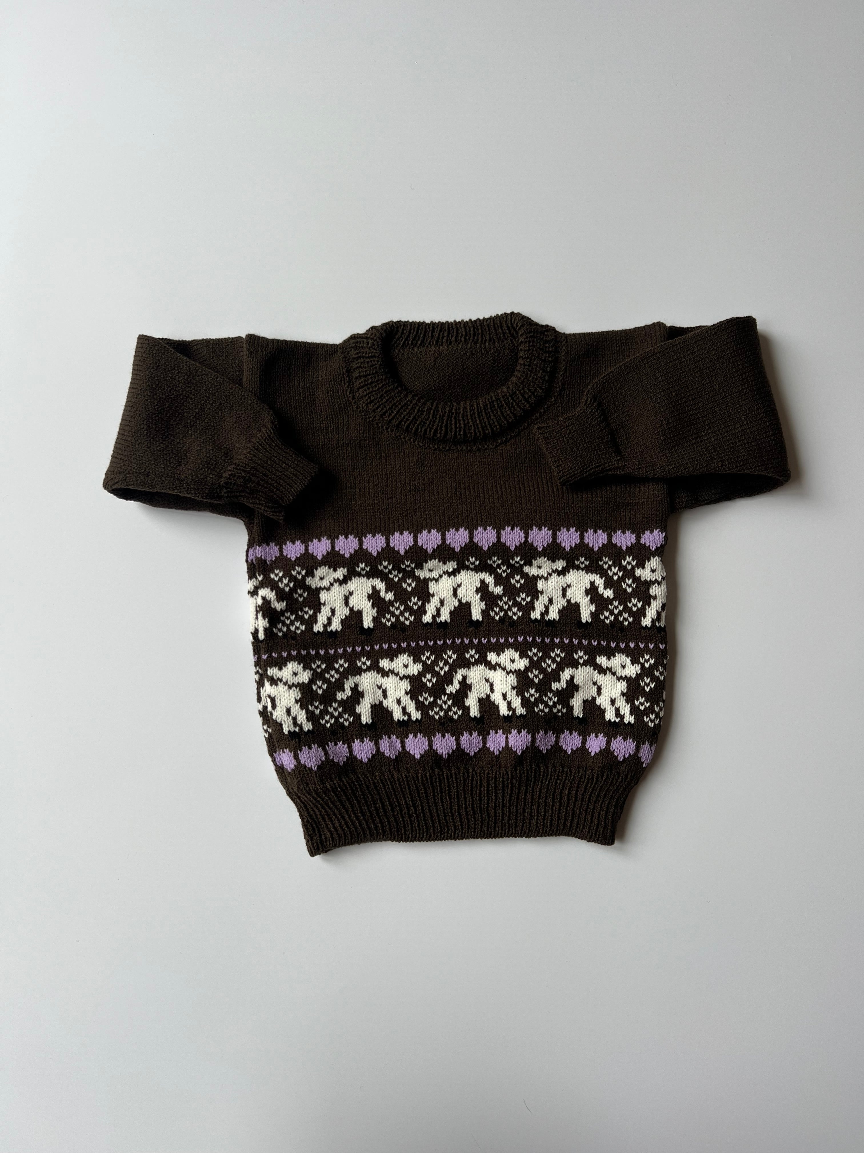 Knitted Lamb Jumper in Brown 3-4 Years
