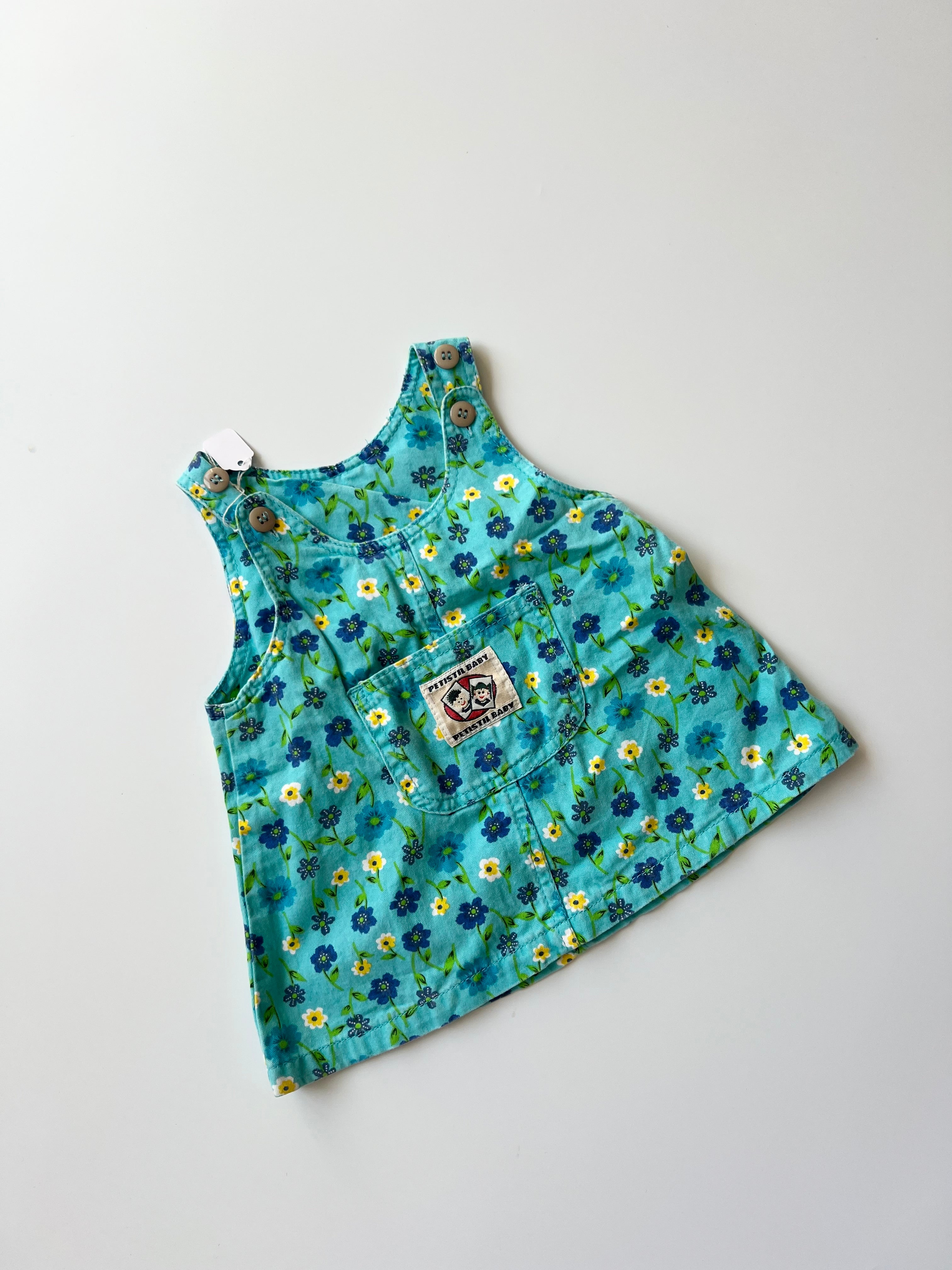 Vintage Blue Floral Dress 12 Months