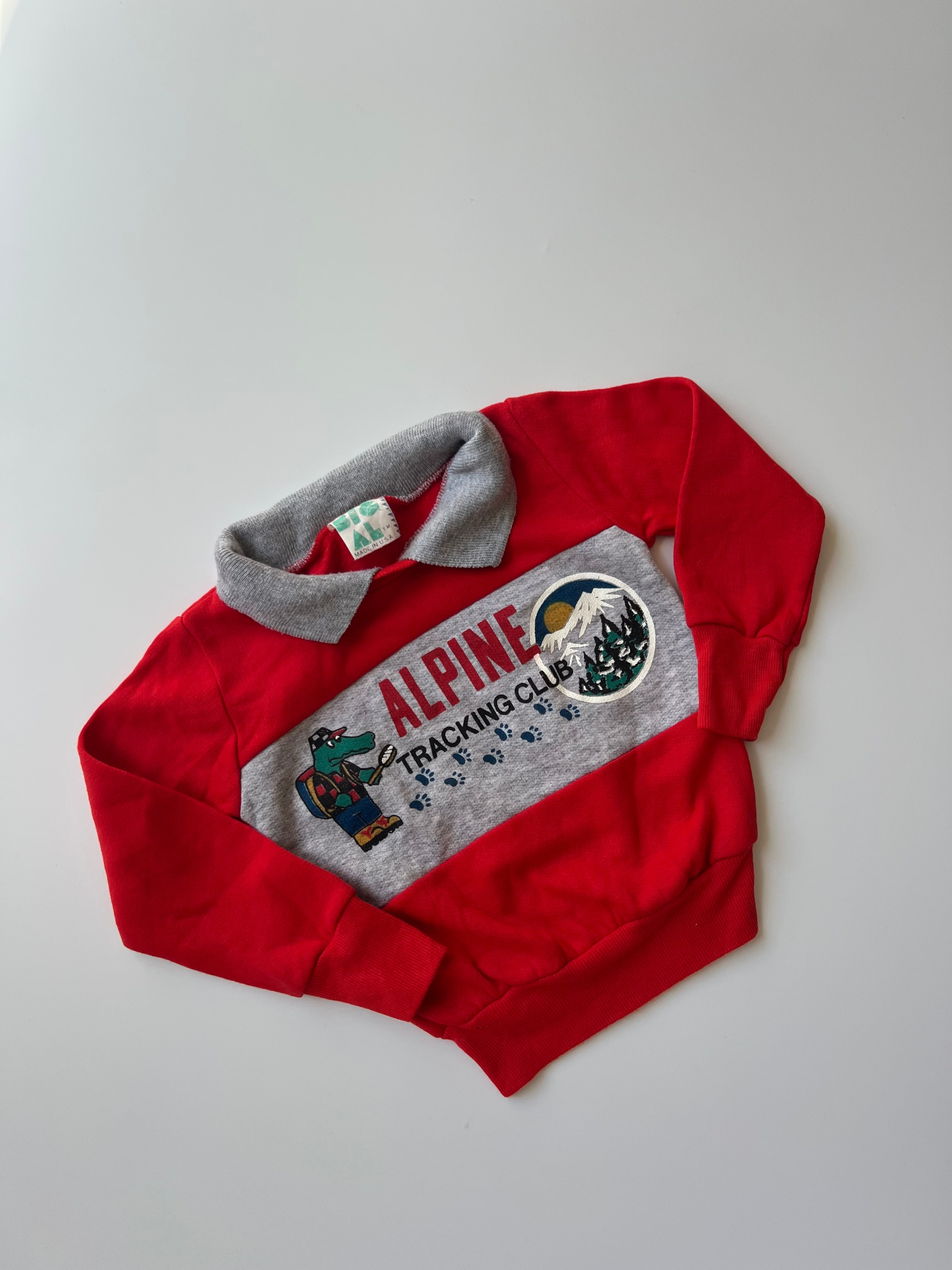 Vintage Alpine Red Kids Sweatshirt 3 Years