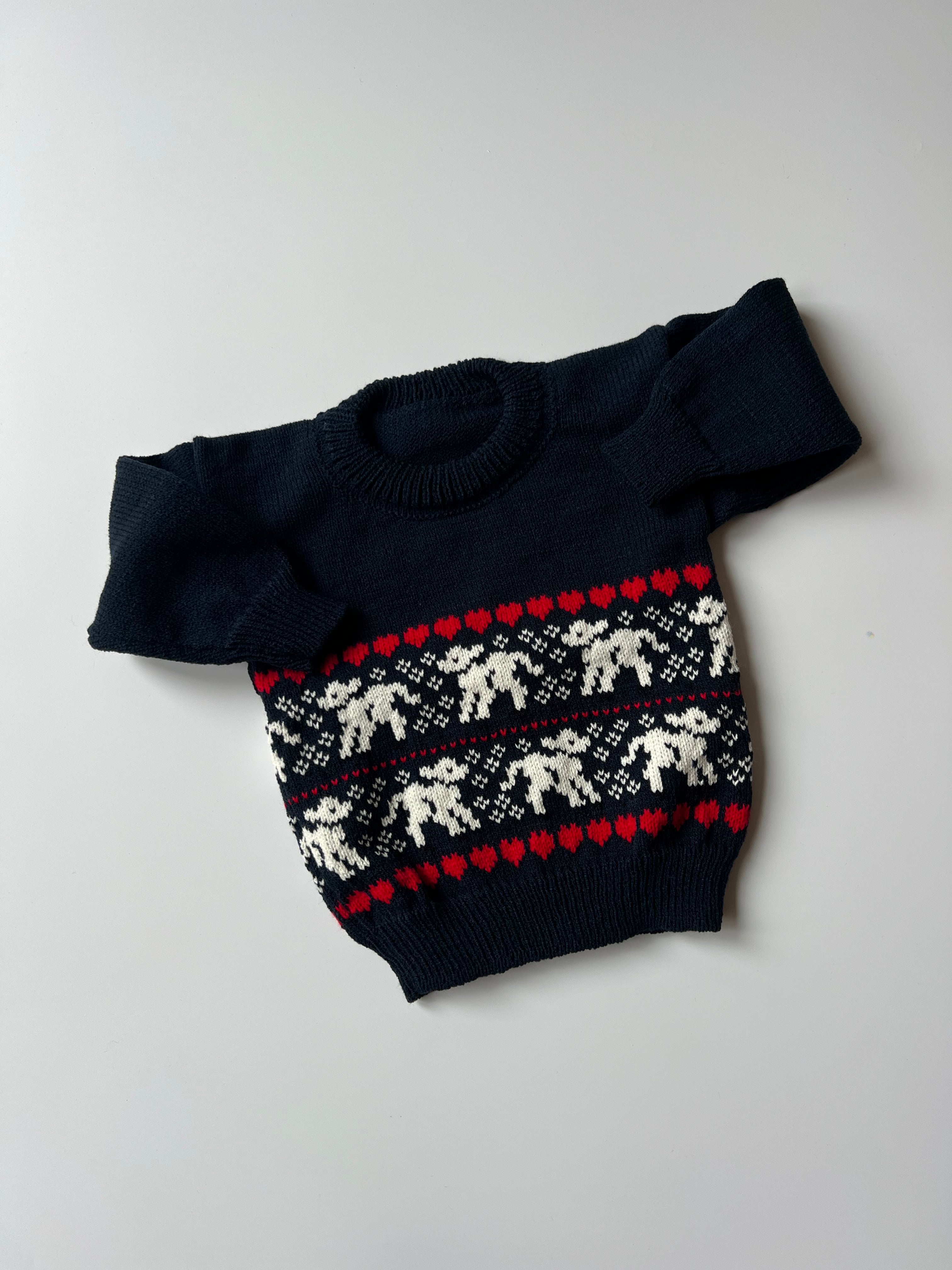Knitted Lamb Jumper in Navy 3-4 Years