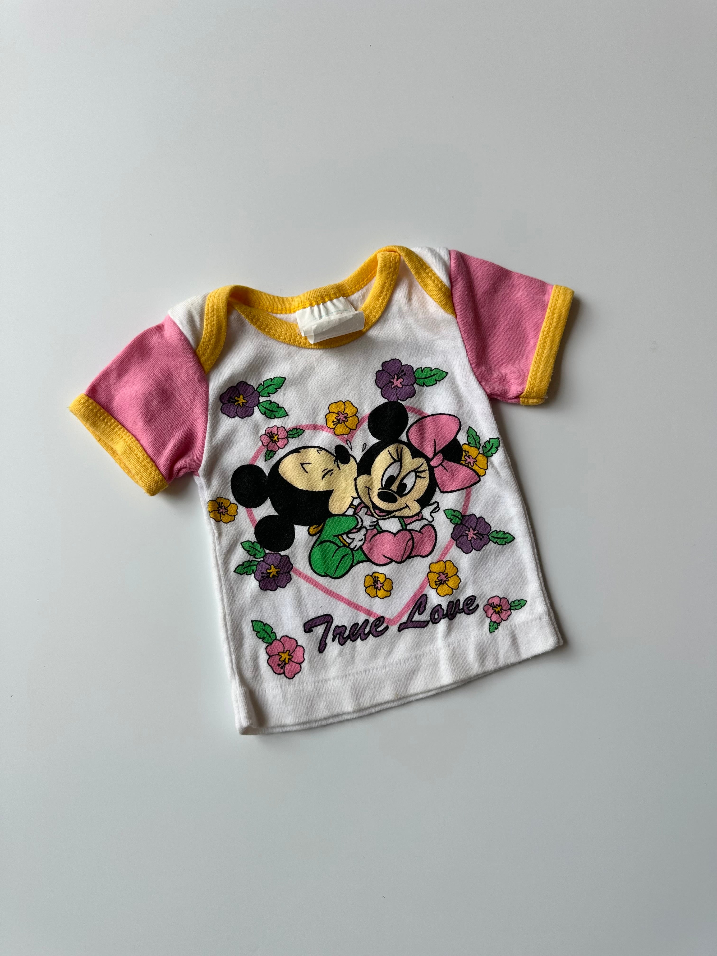 RARE Vintage Disney Mickey & Minnie Mouse Newborn Tee 💕 0-3 Months