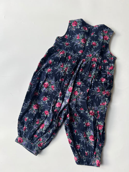 Vintage Laura Ashley Floral Cord Romper 1-2 Years