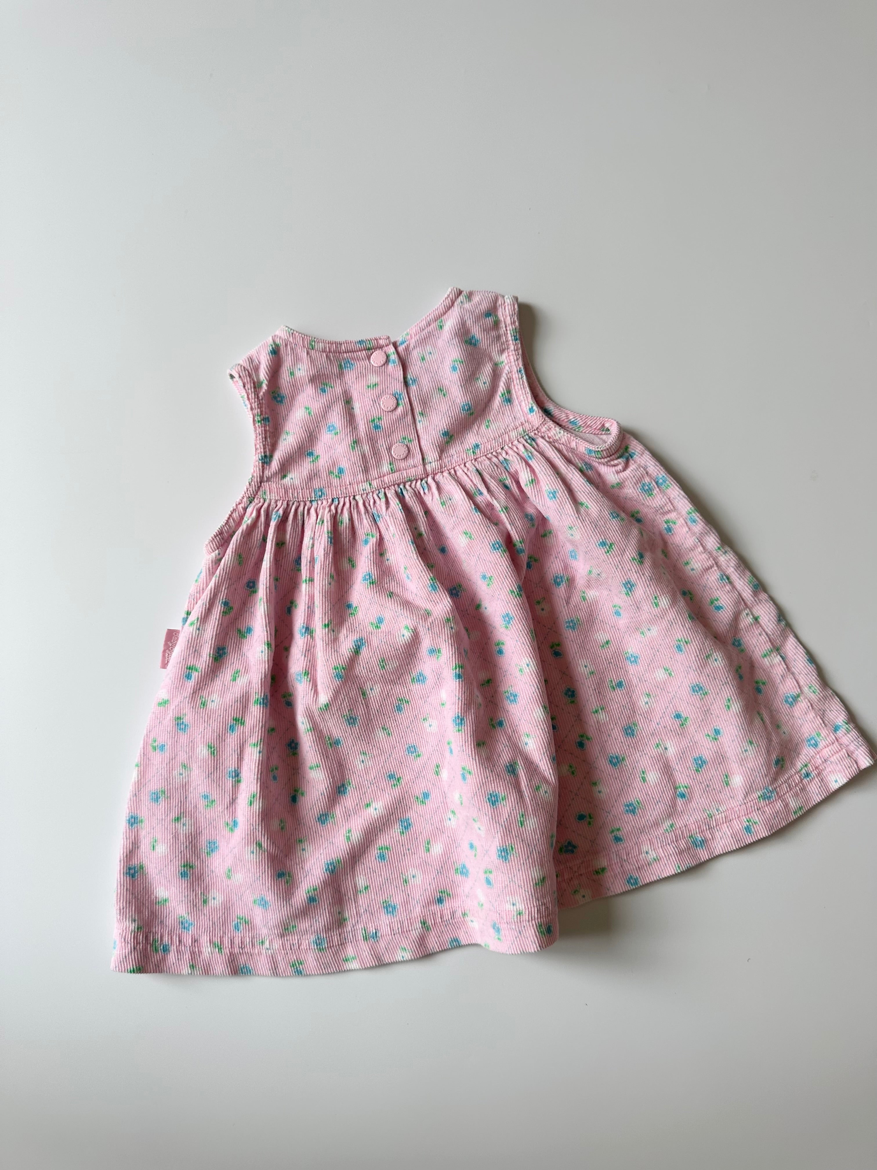 Vintage OshKosh Pink Floral Corduroy Dress 18 Months