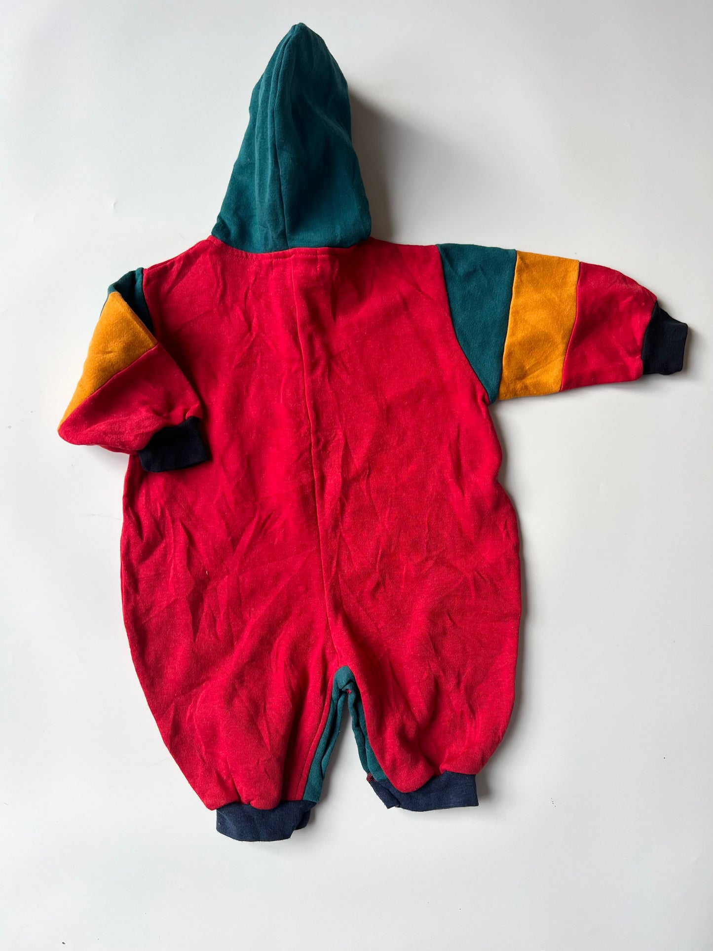 Vintage Cosy Colour-Block Romper 12 Months