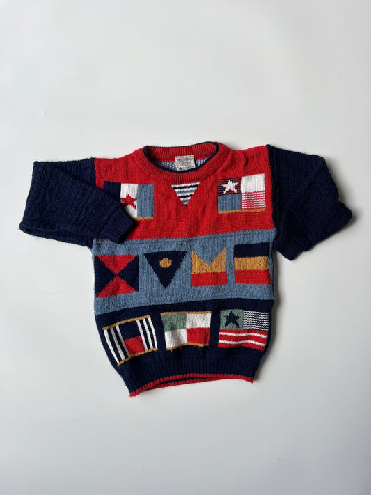 Vintage Next Flag Print Sweatshirt 3-4 Years