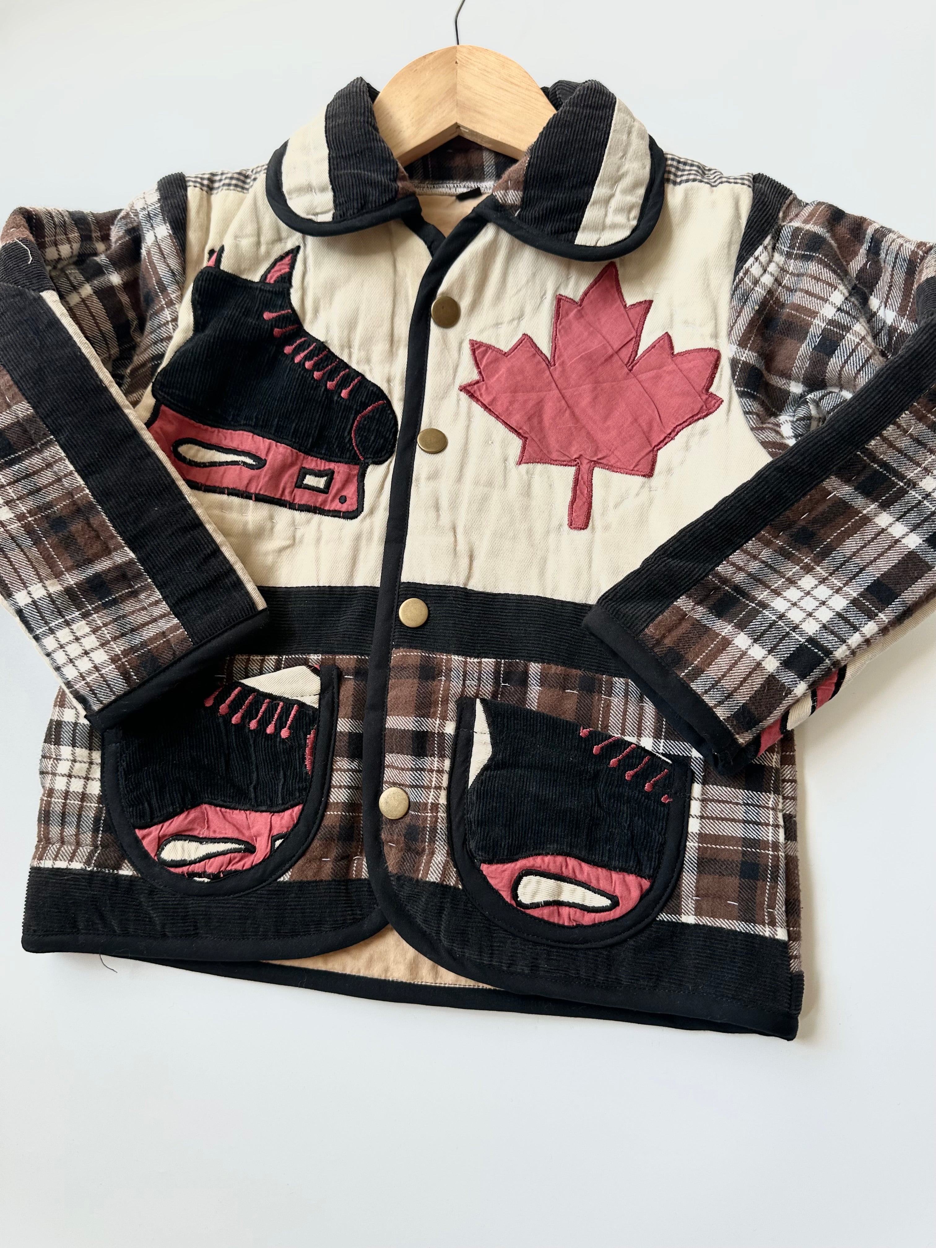 Upcycled Vintage Ice Hockey Quilt Jacket 3 Years