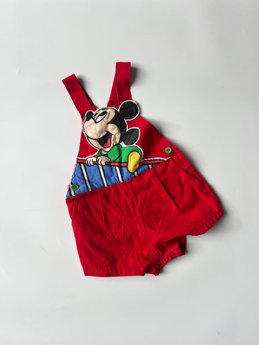 Vintage Disney Mickey Mouse Shorteralls 12 Months