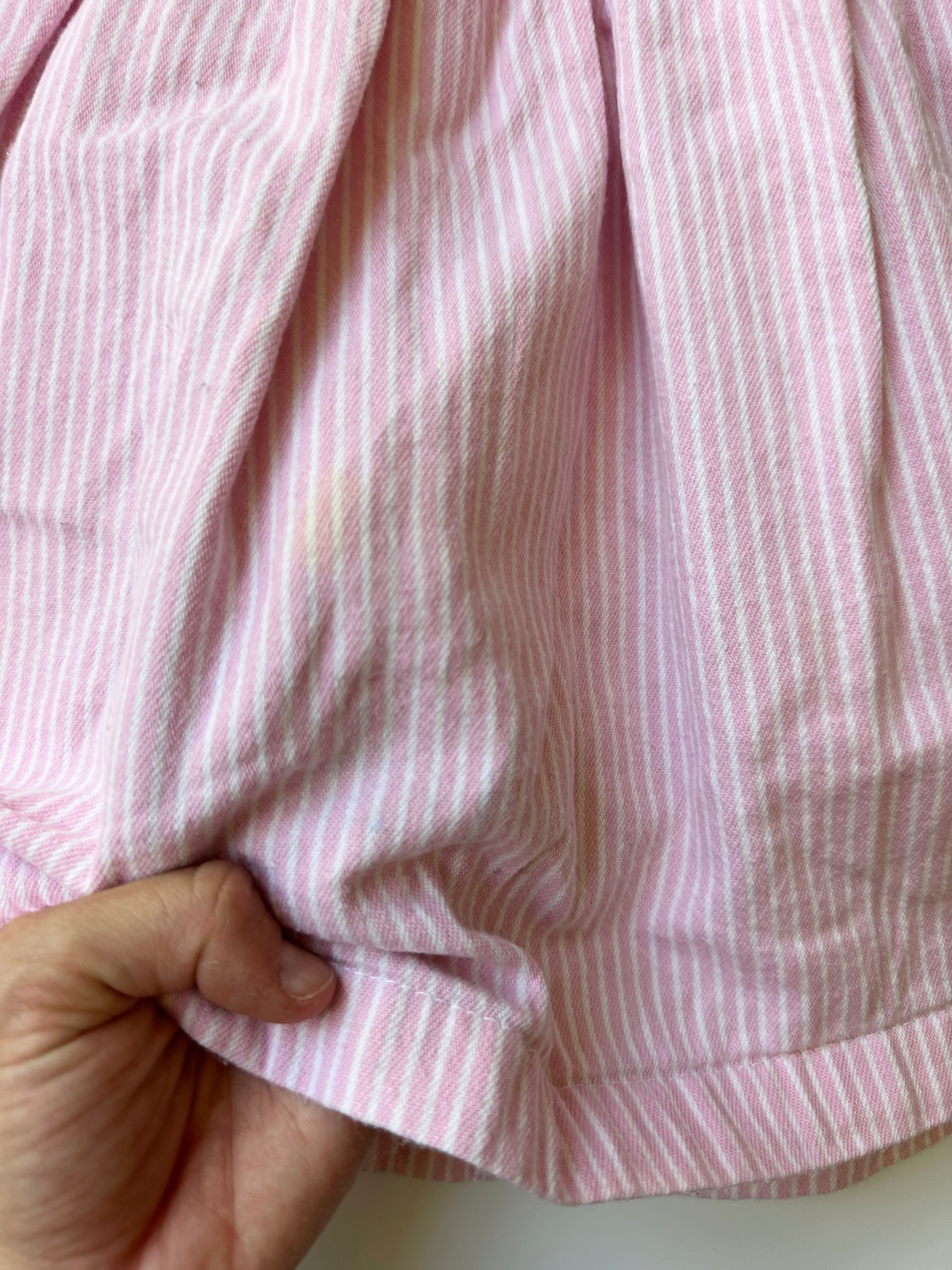 Vintage OshKosh Pink Stripe Dungaree Dress 3-4 Years