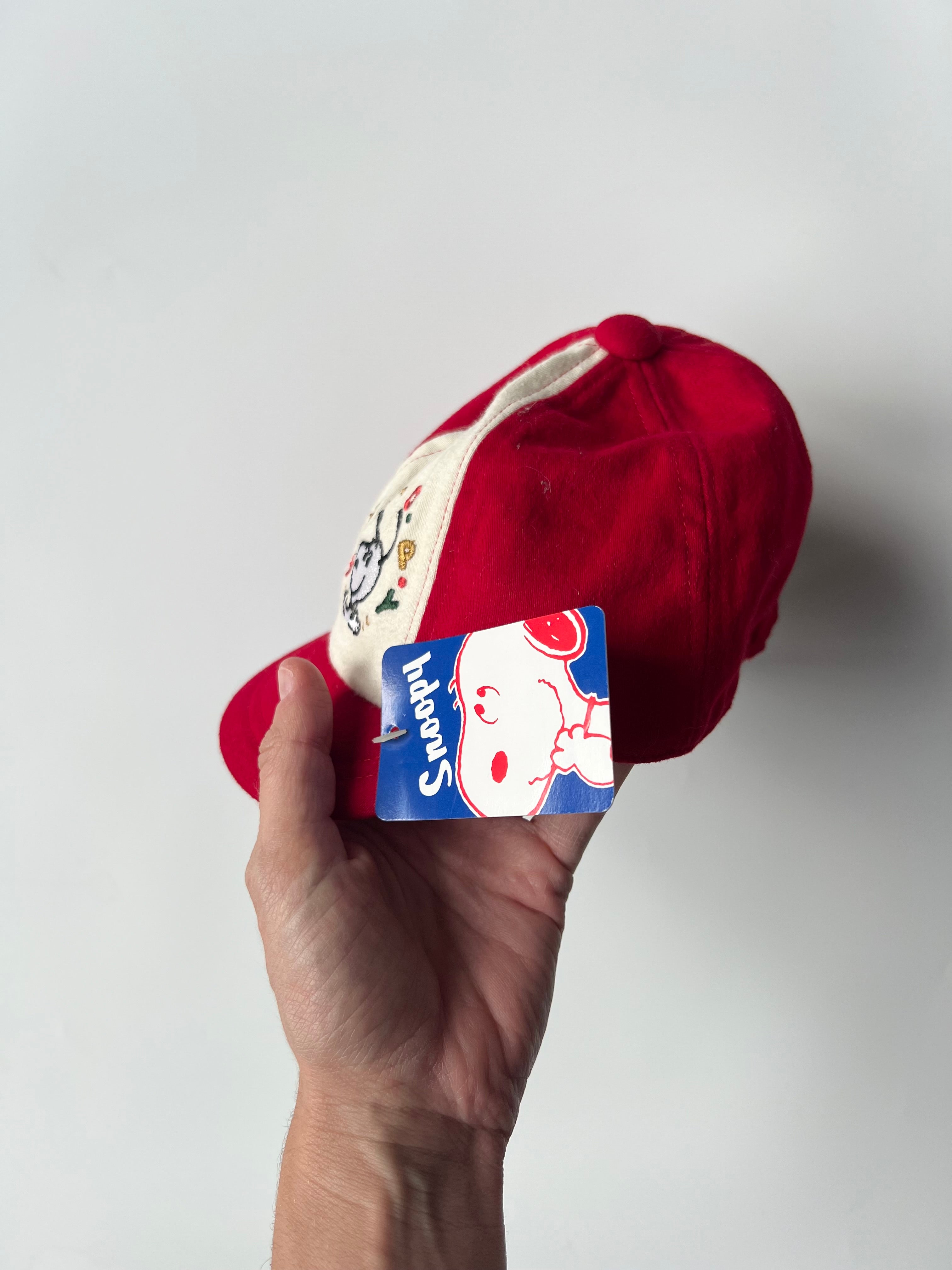 Snoopy Cap Red and Cream 12-18 Months