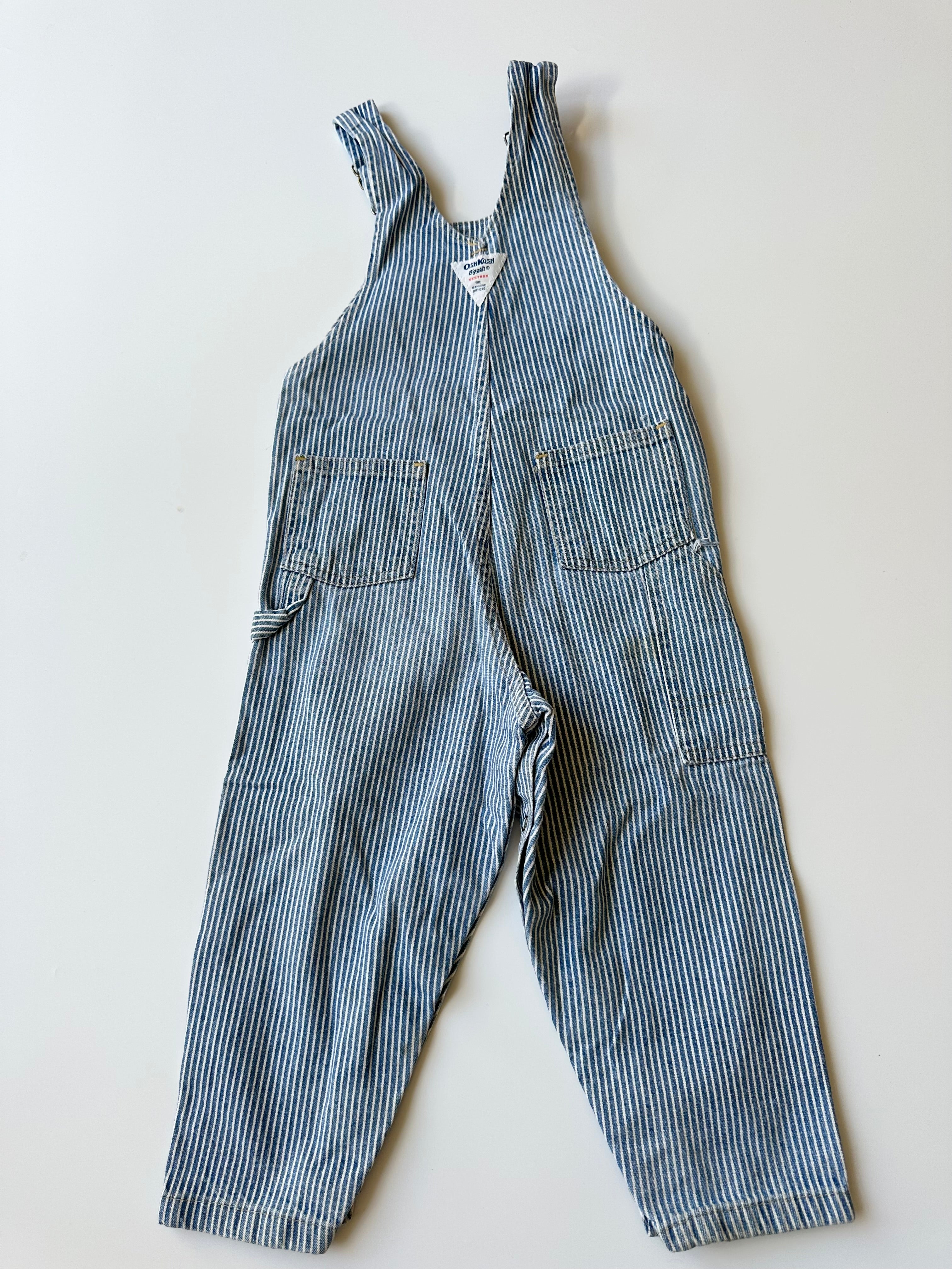 Vintage OshKosh Blue Stripe Dungarees 3-4 Years