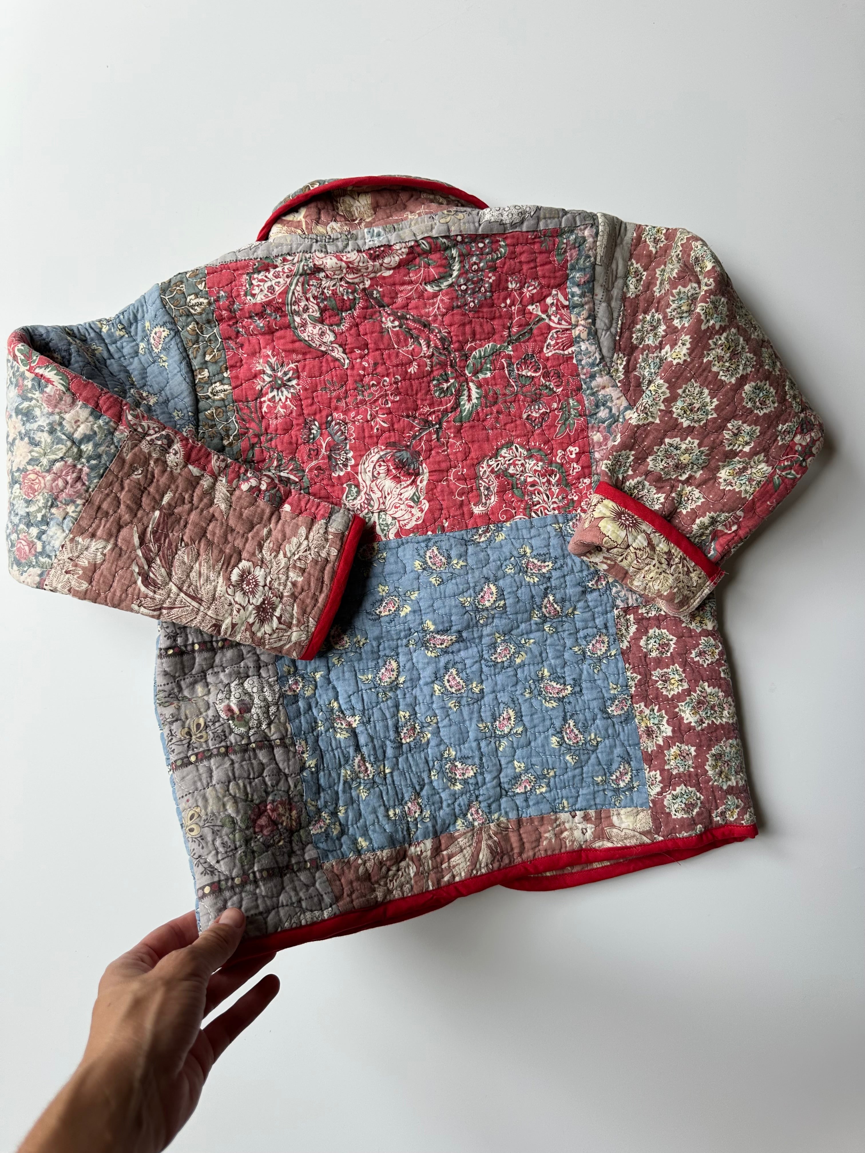 Quilt Jacket with Red Trim 5-6 Years