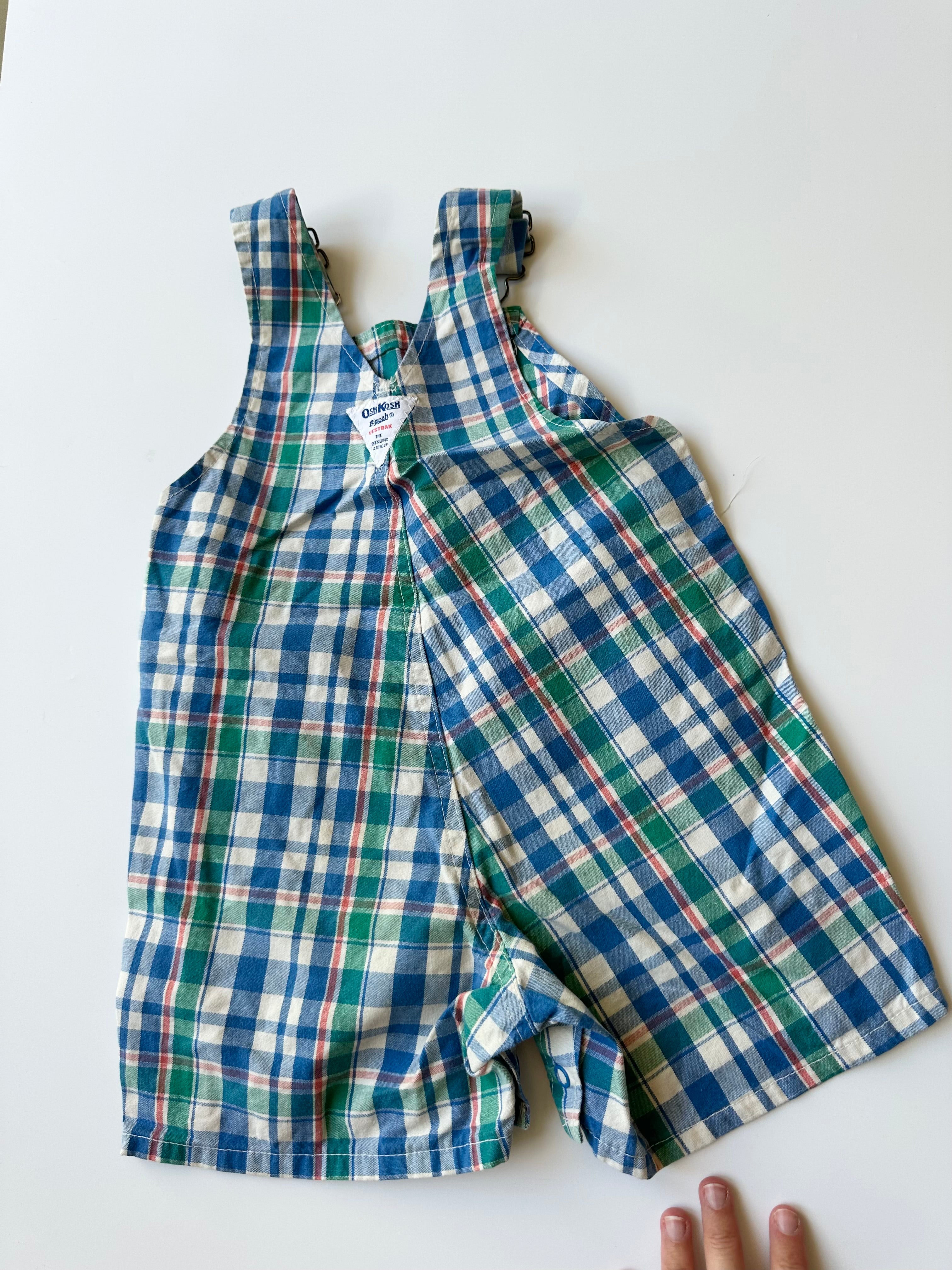 Vintage OshKosh Multicolour Check Dungarees 18-24 Months
