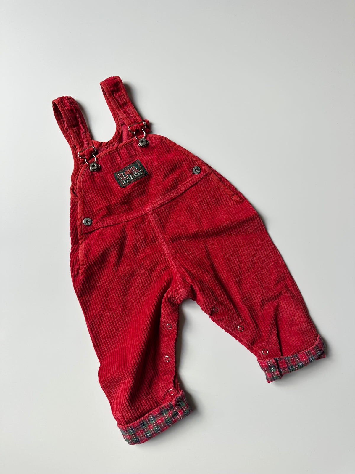Vintage Red Cord LA Les Adventures Dungarees 12 Months