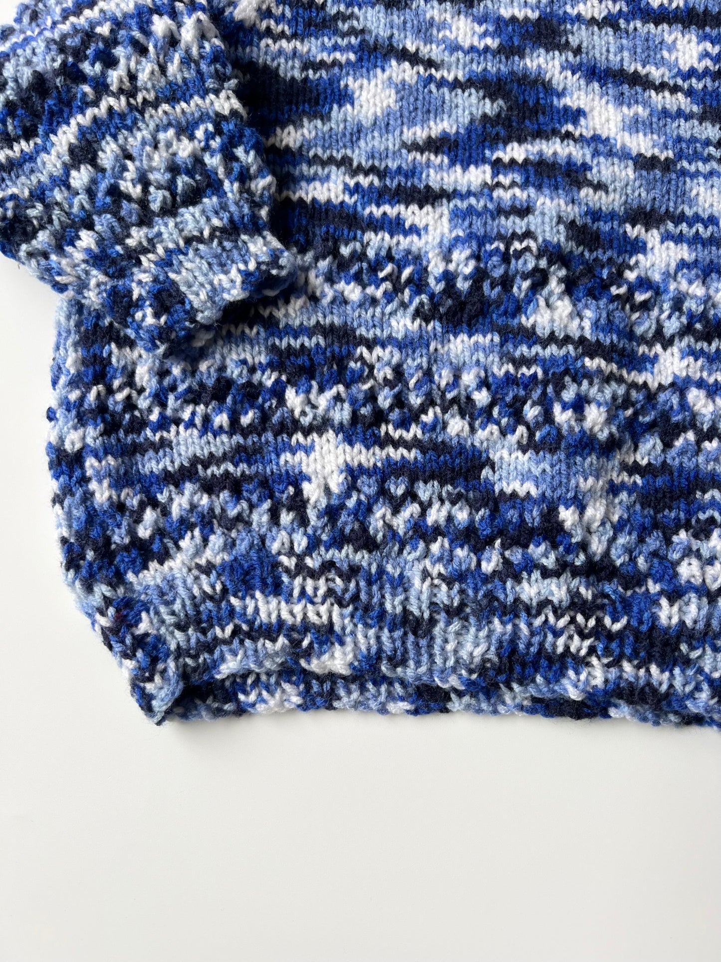 Hand Knitted Blue Marl Jumper 12-18 Months