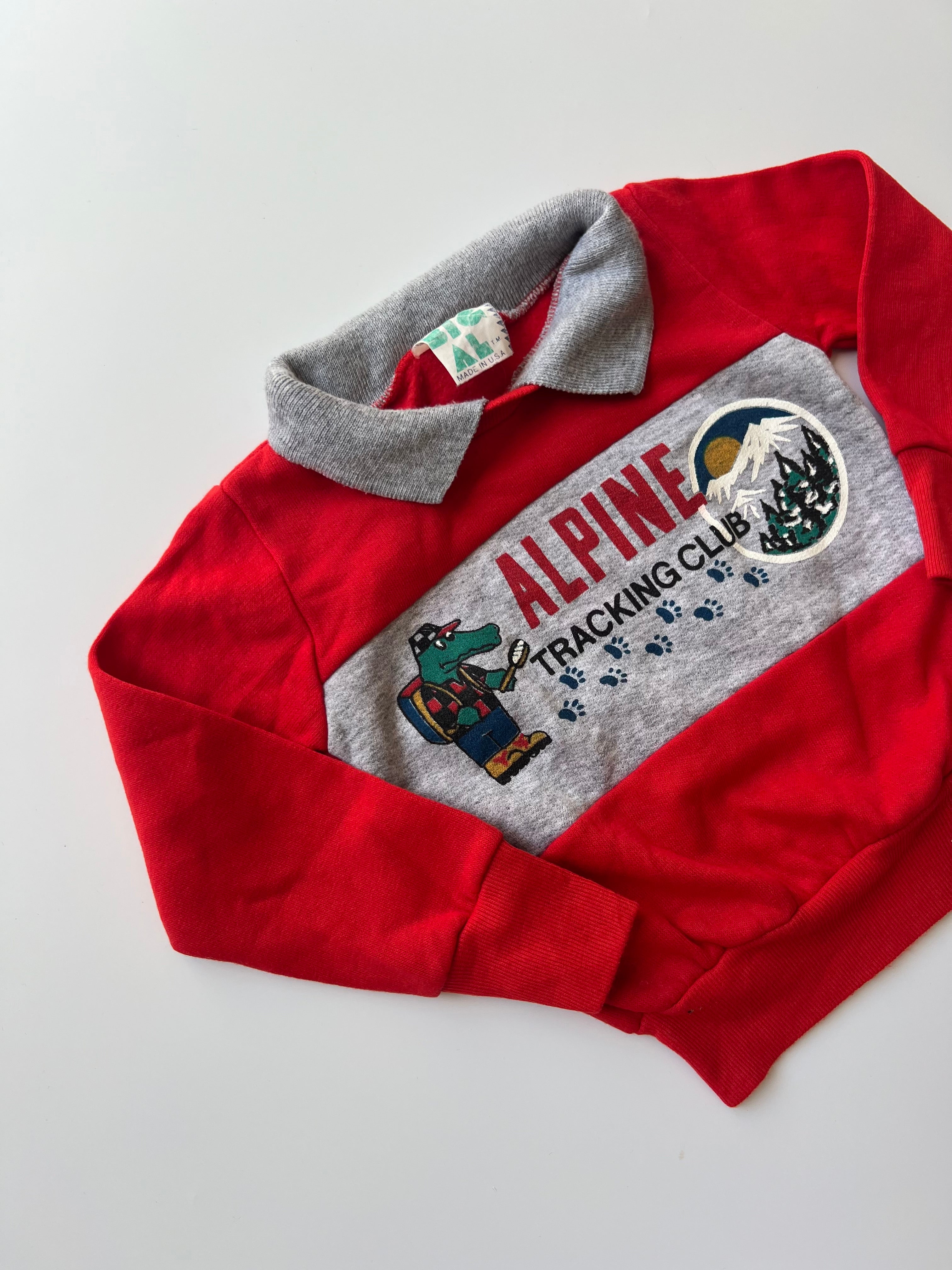 Vintage Alpine Red Kids Sweatshirt 3 Years