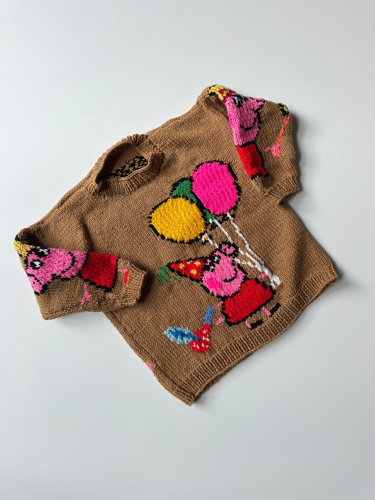 Hand-Knitted Peppa Pig Jumper 2-4 Years