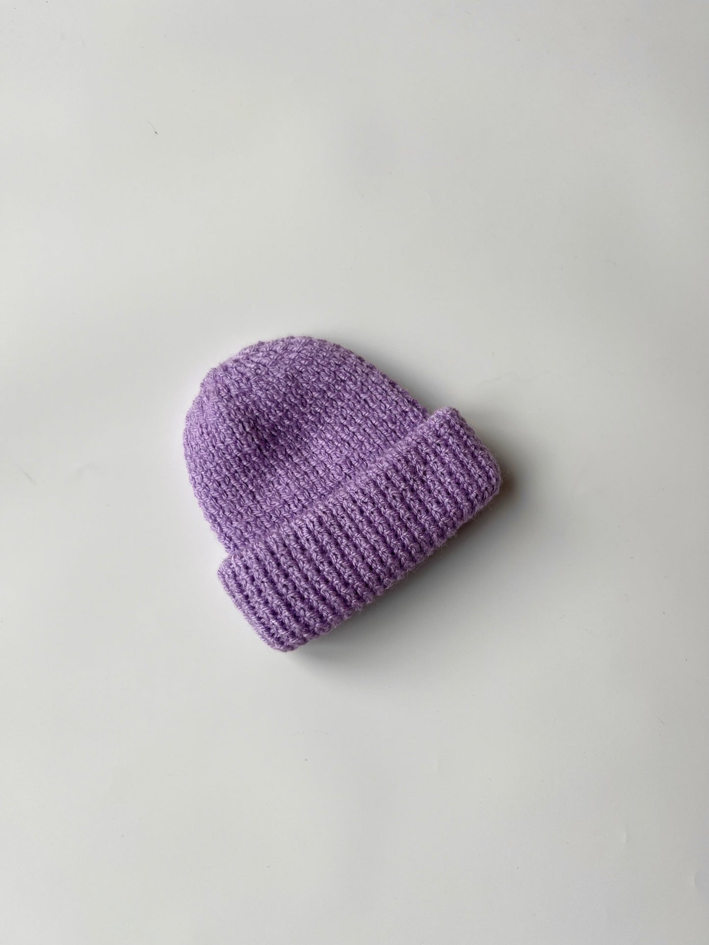 Hand Knitted Fisherman’s Beanie Lilac Newborn - 1 Year