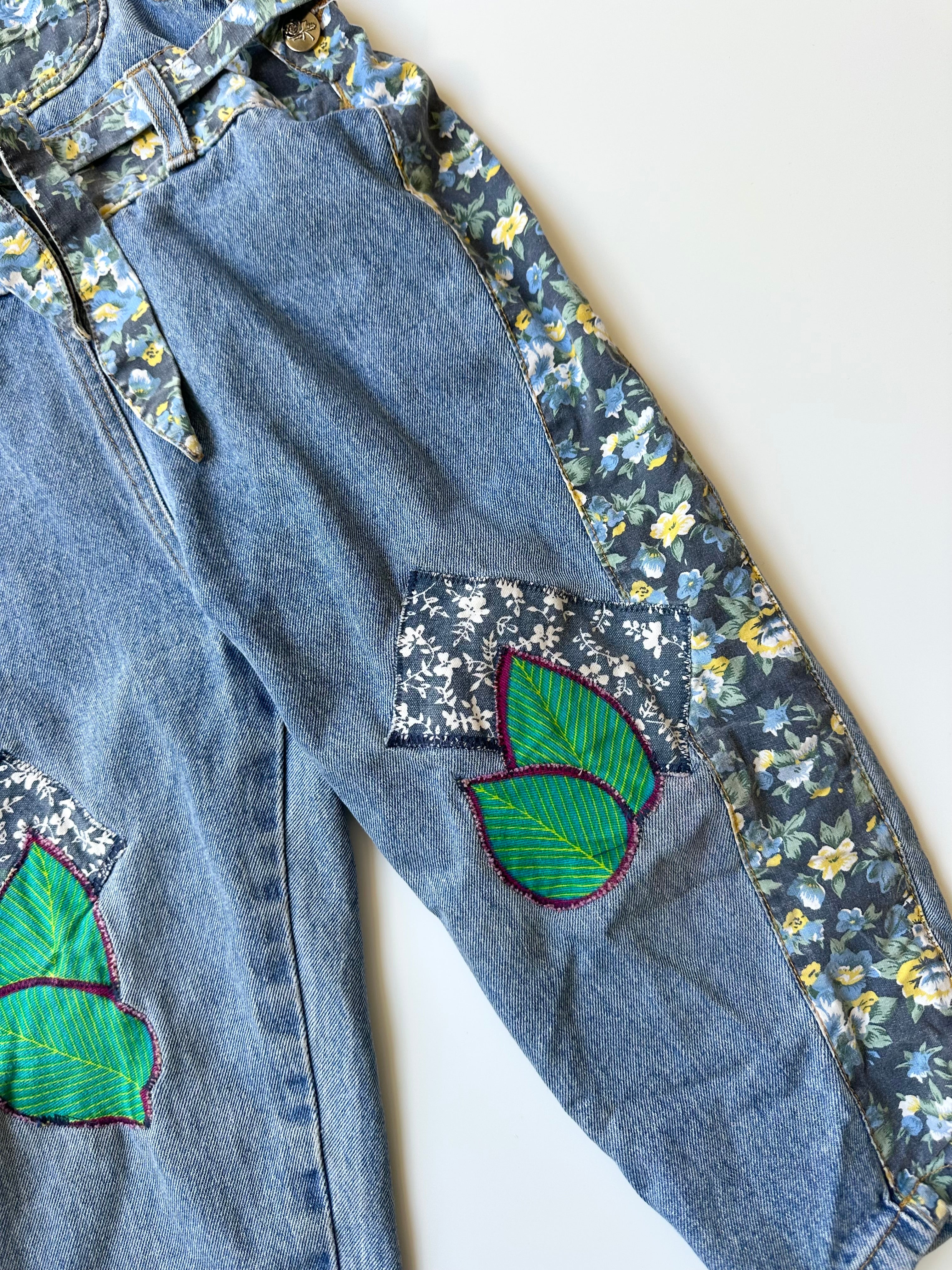 Vintage Denim Patchwork Dungarees 3-4 Years