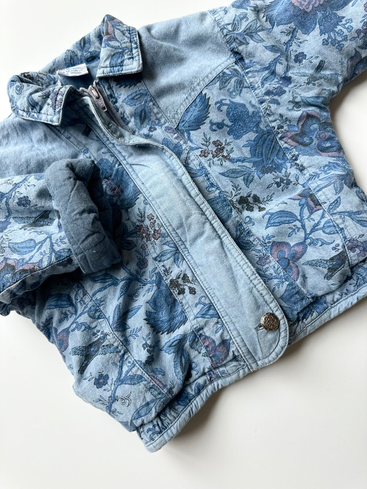 Vintage Heskia Floral Blue Jacket 12 Months
