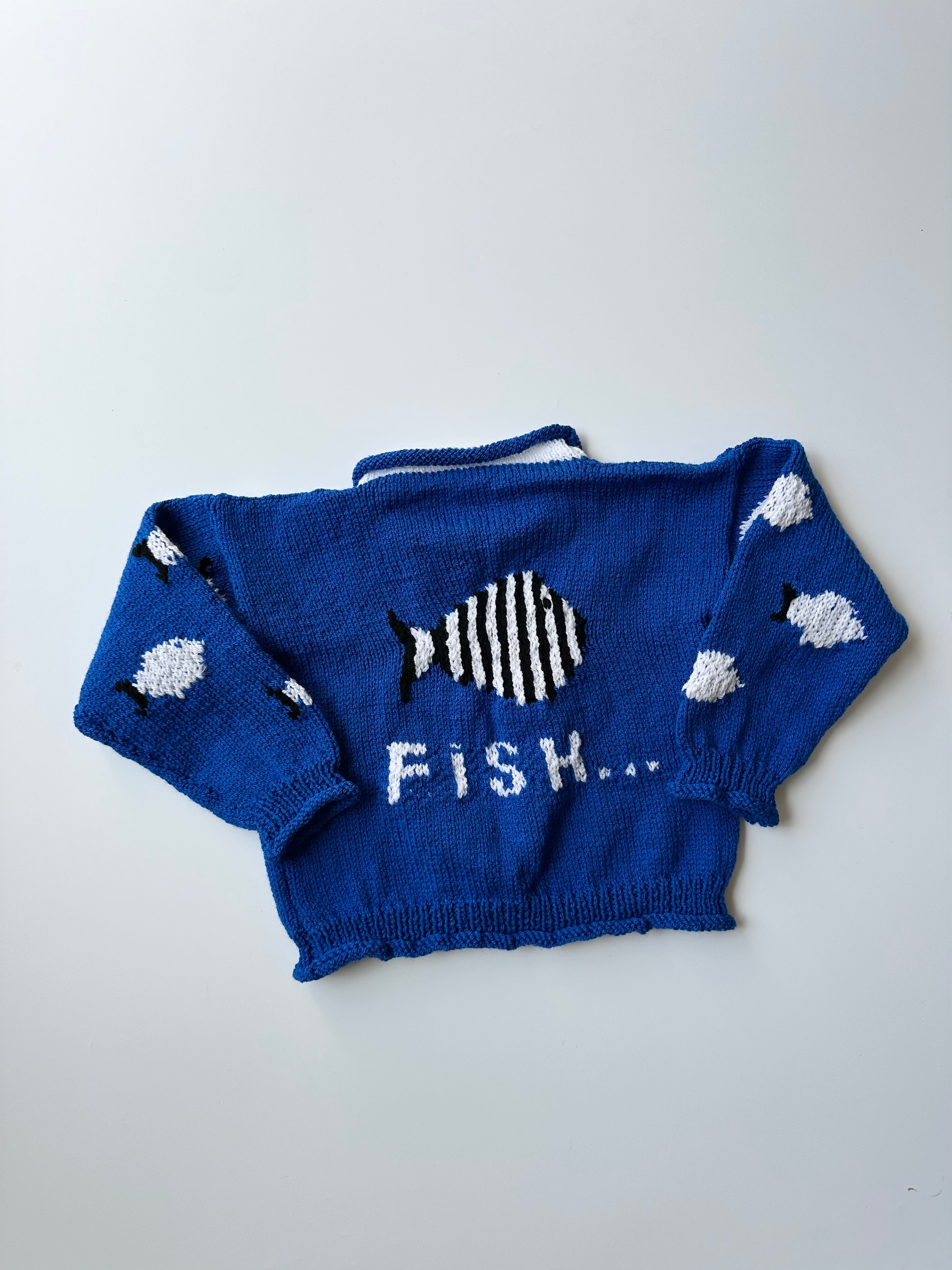 Hand Knitted Fish Jumpers (Various Sizes)