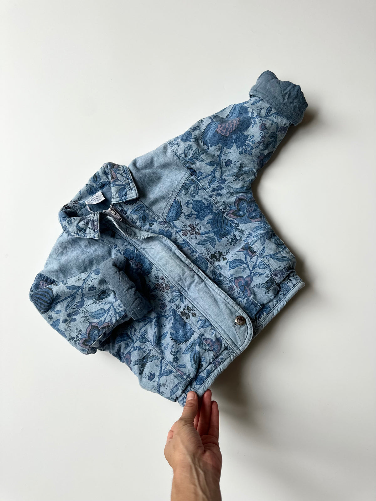 Vintage Heskia Floral Blue Jacket 12 Months