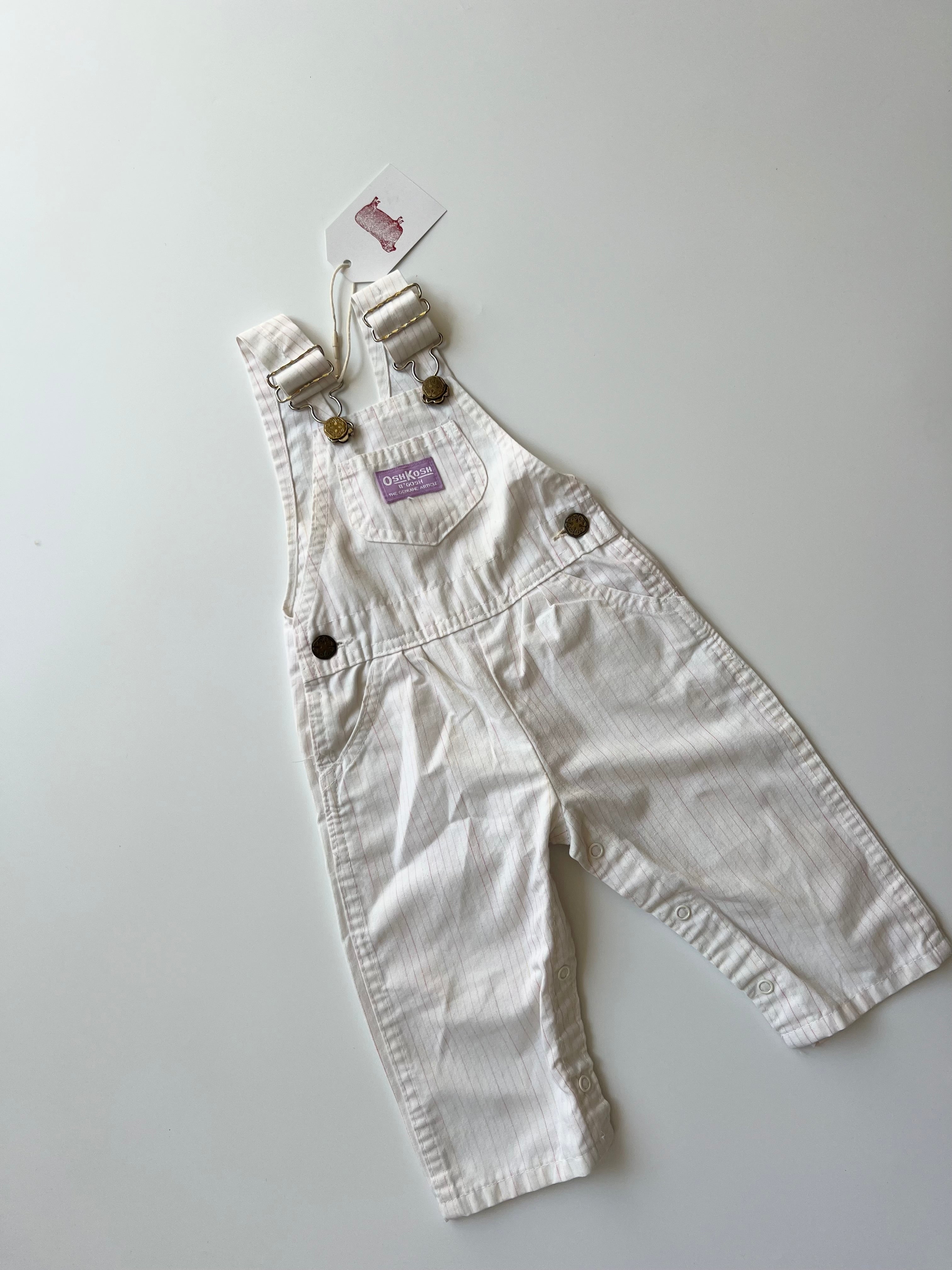 Vintage OshKosh Rainbow Stripe Dungarees 12 Months