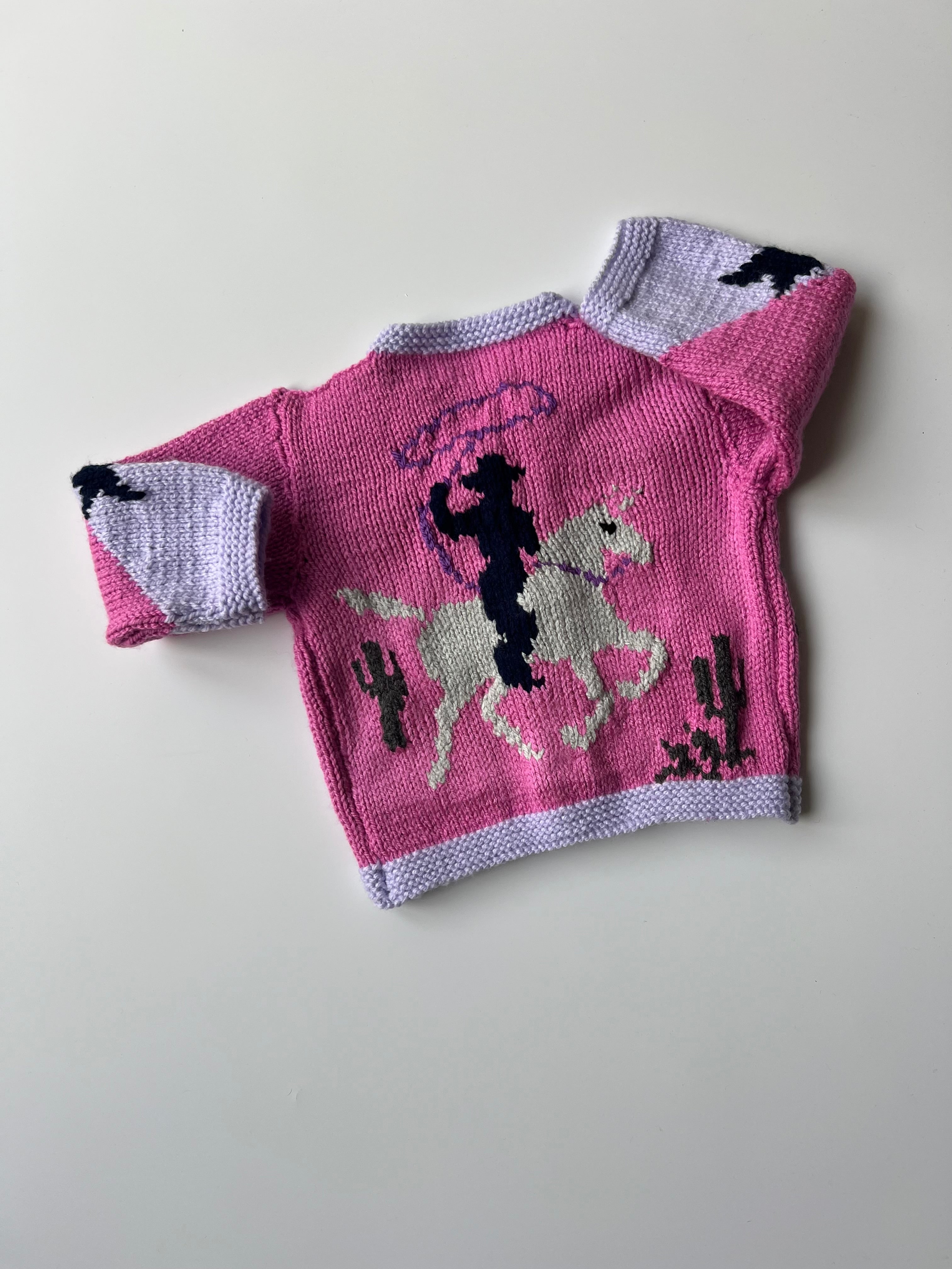 Hand-Knitted Cowboy Cardigan 2-4 Years