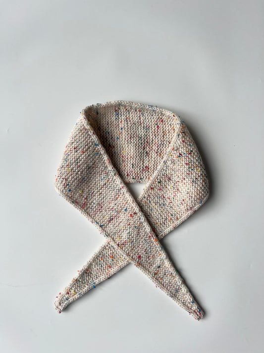 Hand Knitted Cream Confetti Fleck Sophie Scarf - Adult or Child