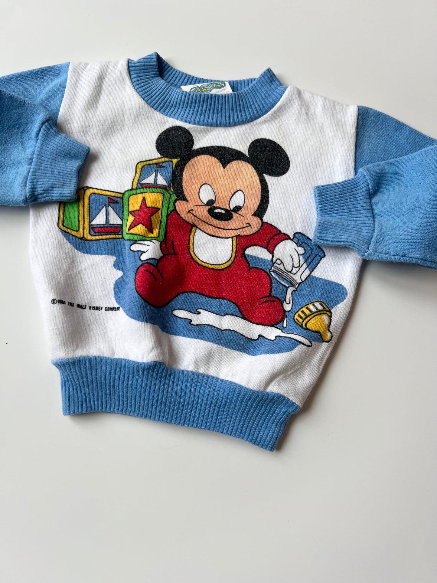 Vintage Disney Baby Mickey Sweatshirt 0-6 Months