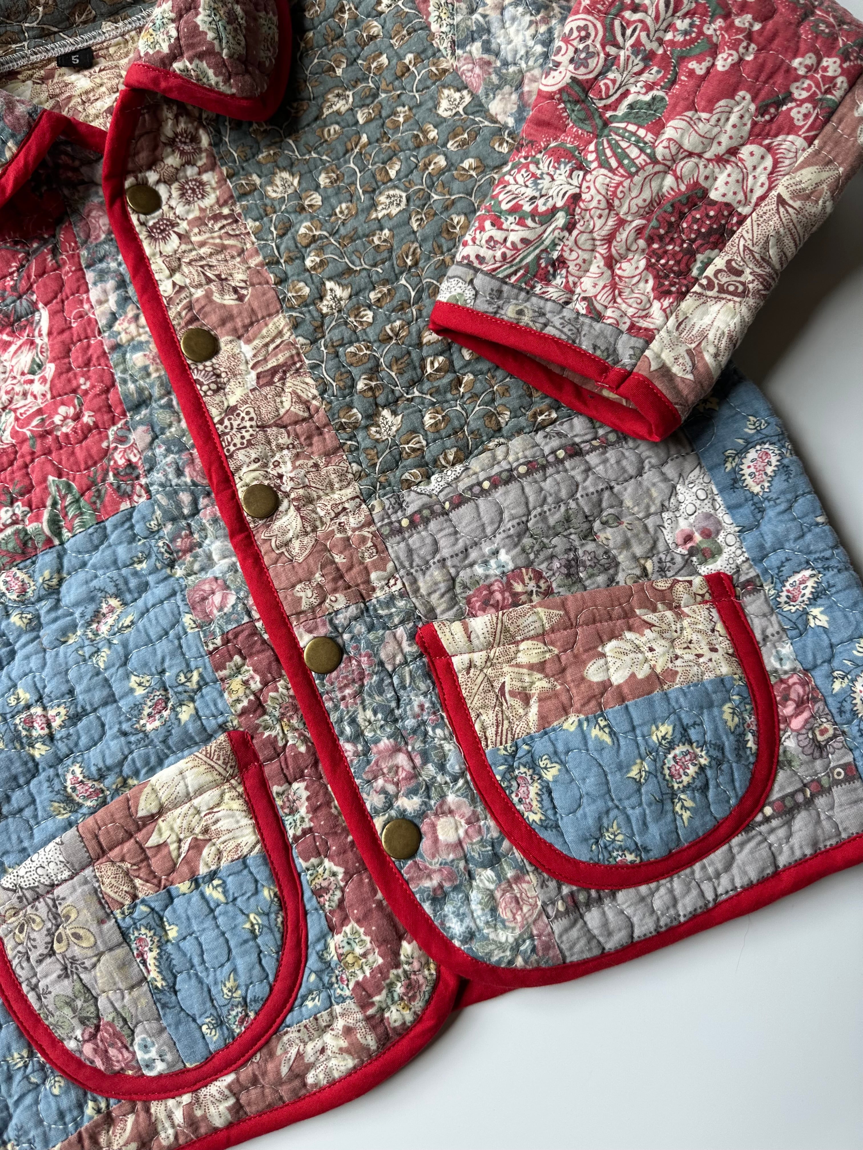 Quilt Jacket with Red Trim 5-6 Years